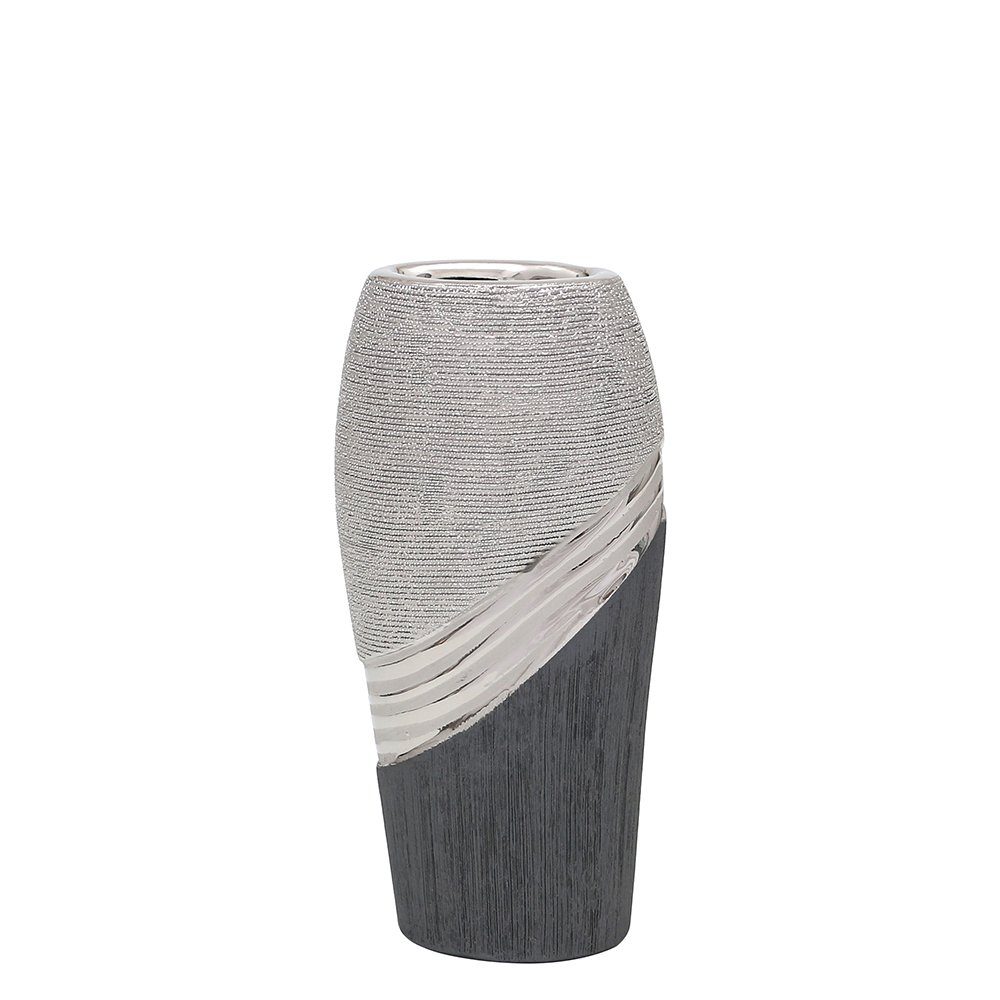 Dekovase moderne in Deko Dekohelden24 silber- Designer Vase Edle St) (1 Keramik