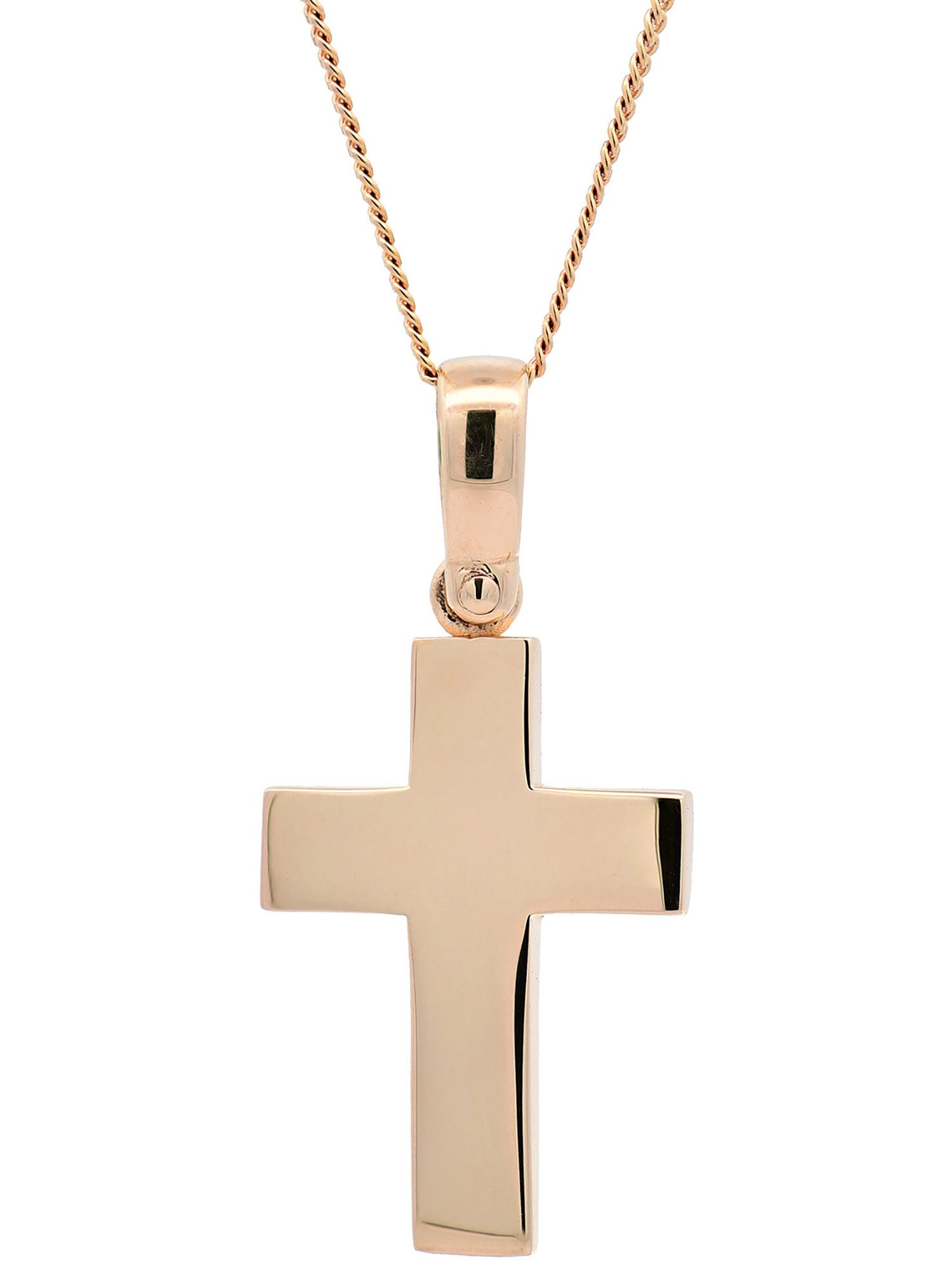 Kettenanhänger Anhänger Kreuz mit 1,1 mm Goldkette 36 cm 585-14 Karat Gold