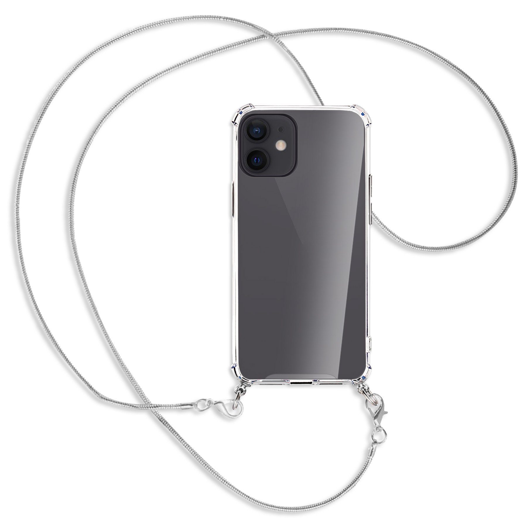 mtb more energy Handykette für Apple iPhone 12 Mini [NC-286-MK], Umhängehülle mit Metallkette [NC-286-MK]