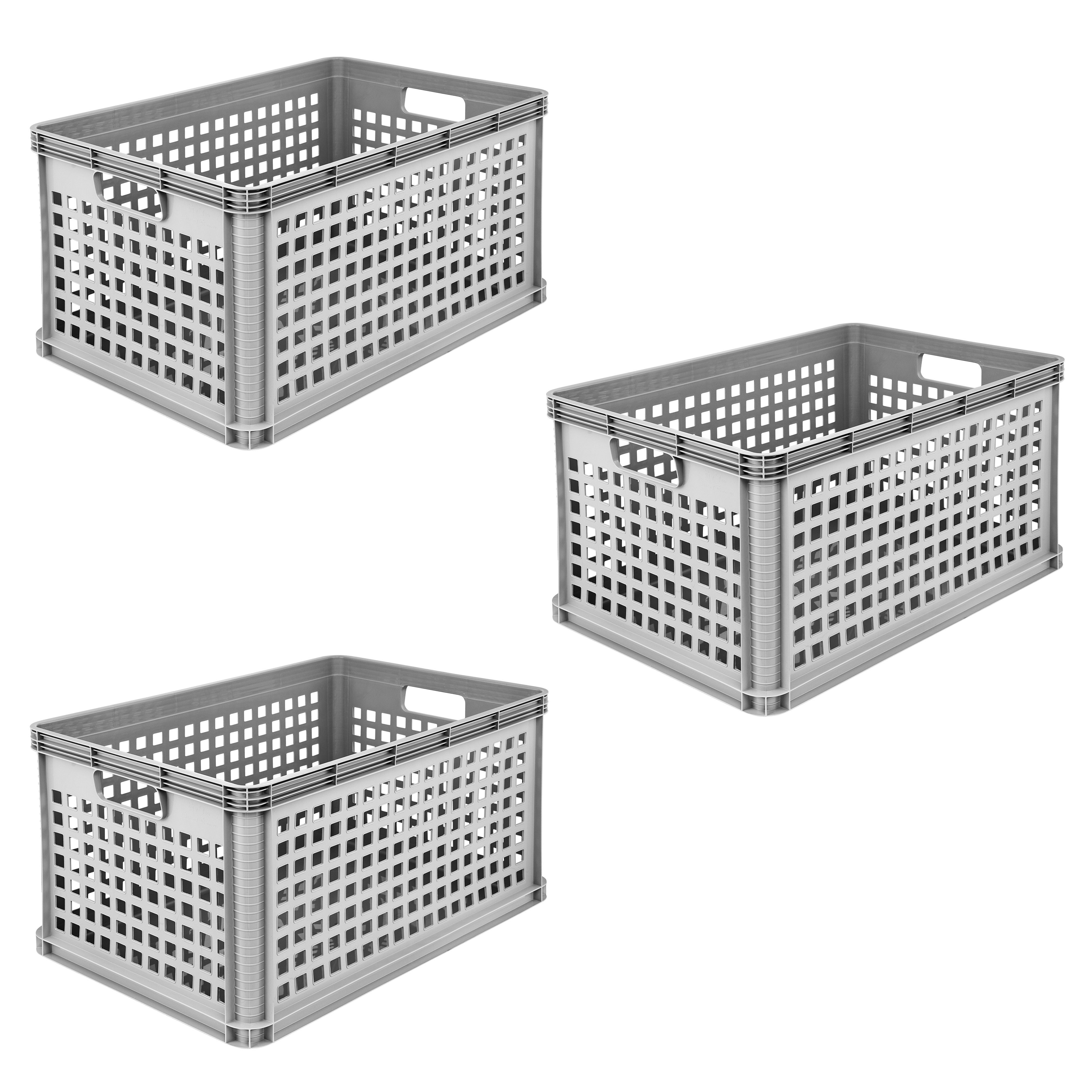 keeeper Transportbehälter Transportkorb robert, 3er Set, 64 L, 60 x 40 x 32 cm, (Set, 3-St), säure- und laugenbeständig, 60 kg Tragkraft