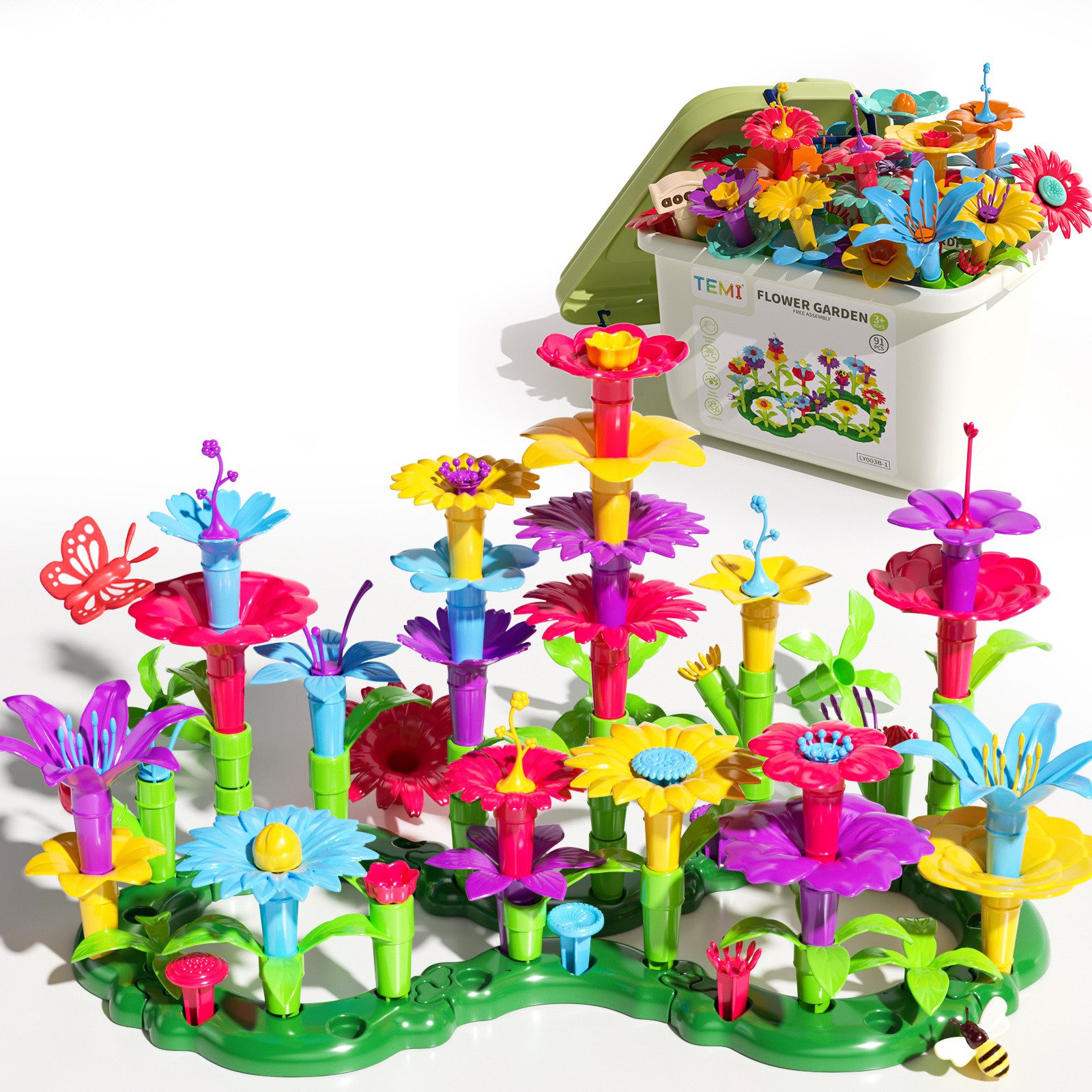 TEMI 91/138/224 PCS Blumen Garten Gebäude Spielzeug Spielbausteine, (Set, 9 günstig online kaufen
