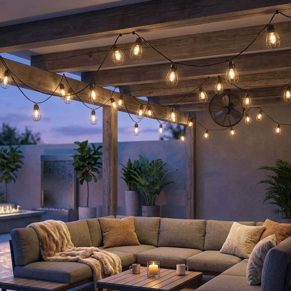 NOWA LED Solarleuchte, LED-Leuchtmittel fest verbaut, Warmweiß, Solar Lichterkette Aussen Solarlampe 10x LED Laternen Garten Retro