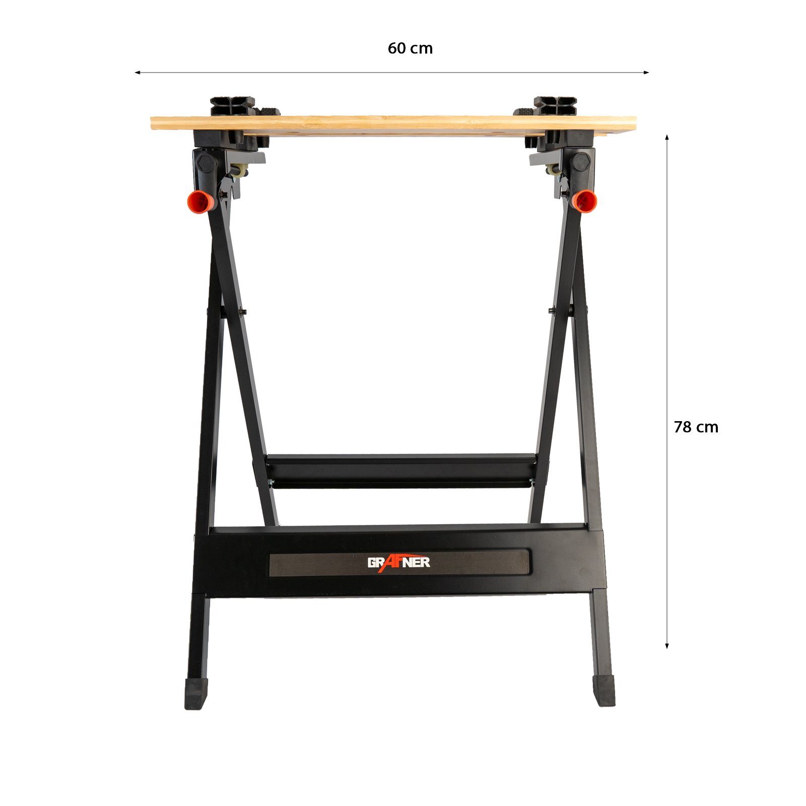 Grafner Werkbank Werkbank klappbar Spanntisch 160kg, Arbeitshöhe 84cm, Breite 60cm