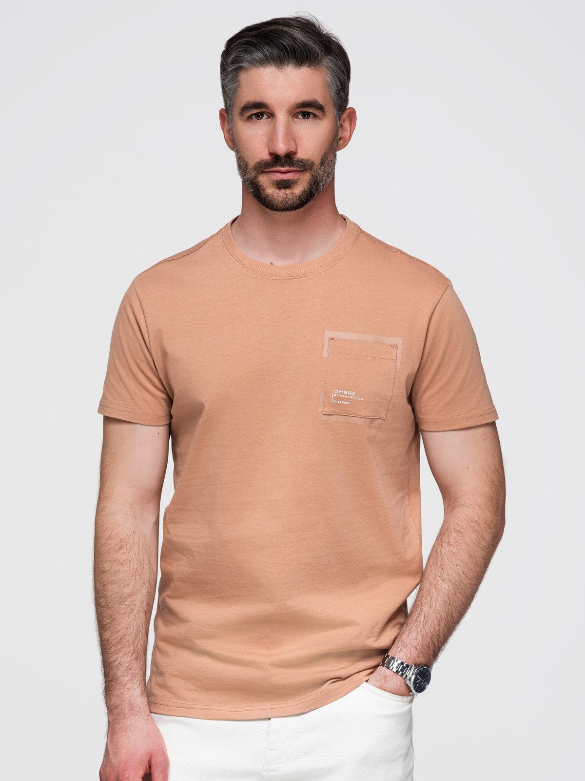 T-Shirt Herren-T-Shirt aus Baumwolle mit Brusttasche