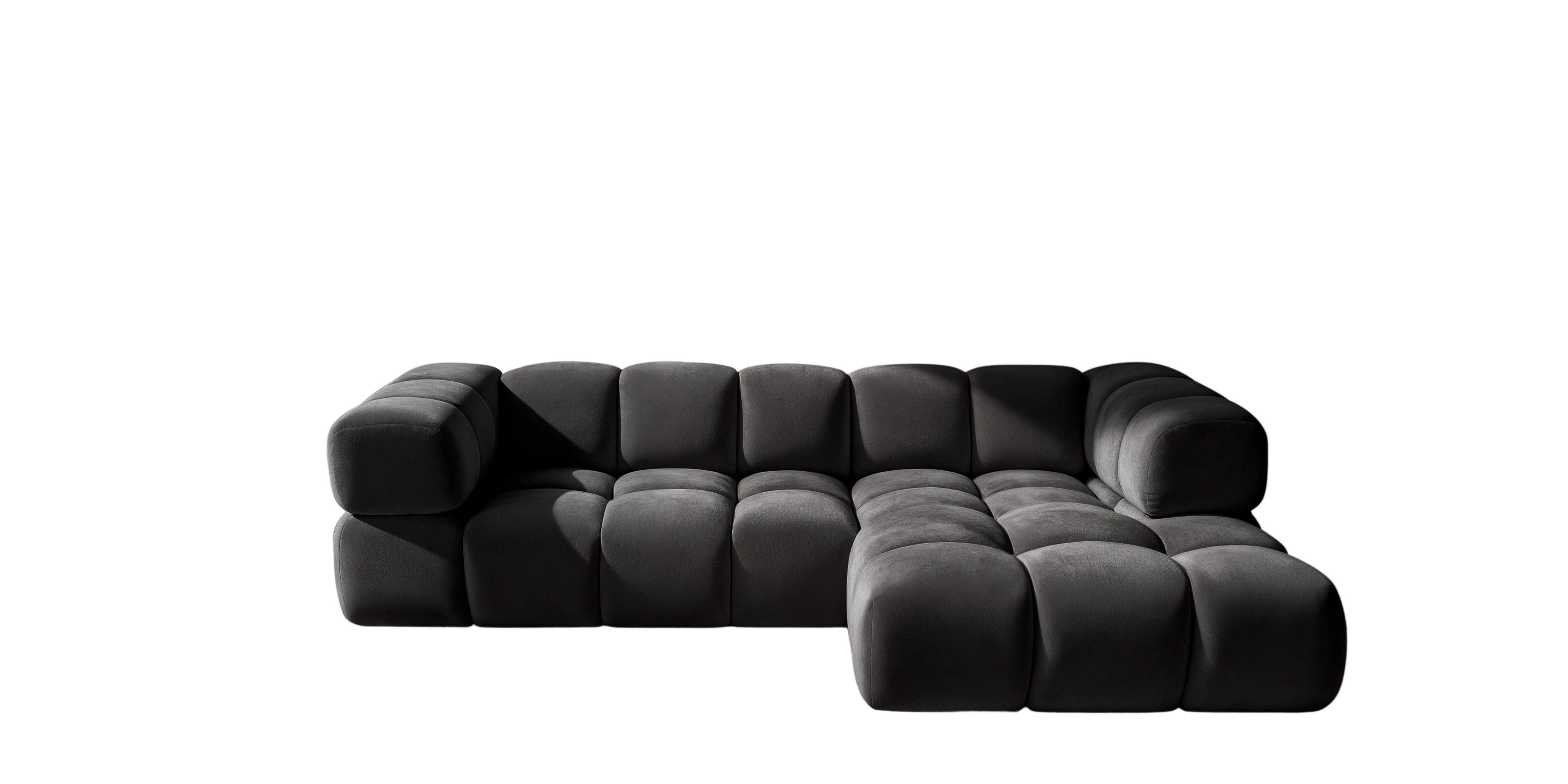 Kaiser Möbel Ecksofa luxuriöses Velours-Sofa im Stoff Bluvel modernes AVERRO, Premium-Velours Bluvel,Weiche abgerundete „Bubble“-Formen