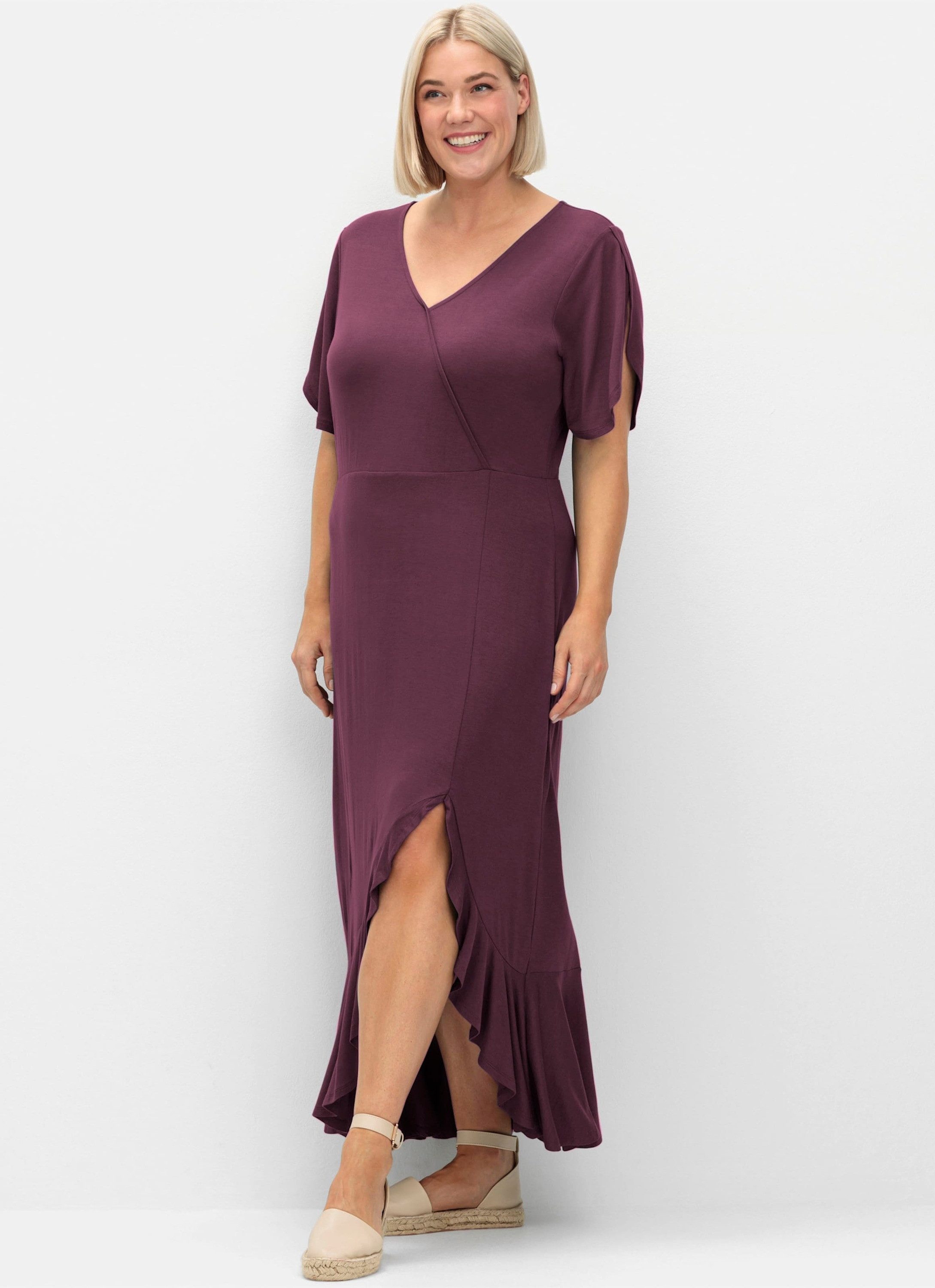 Sheego Strandkleid Jerseykleid Kurzarm