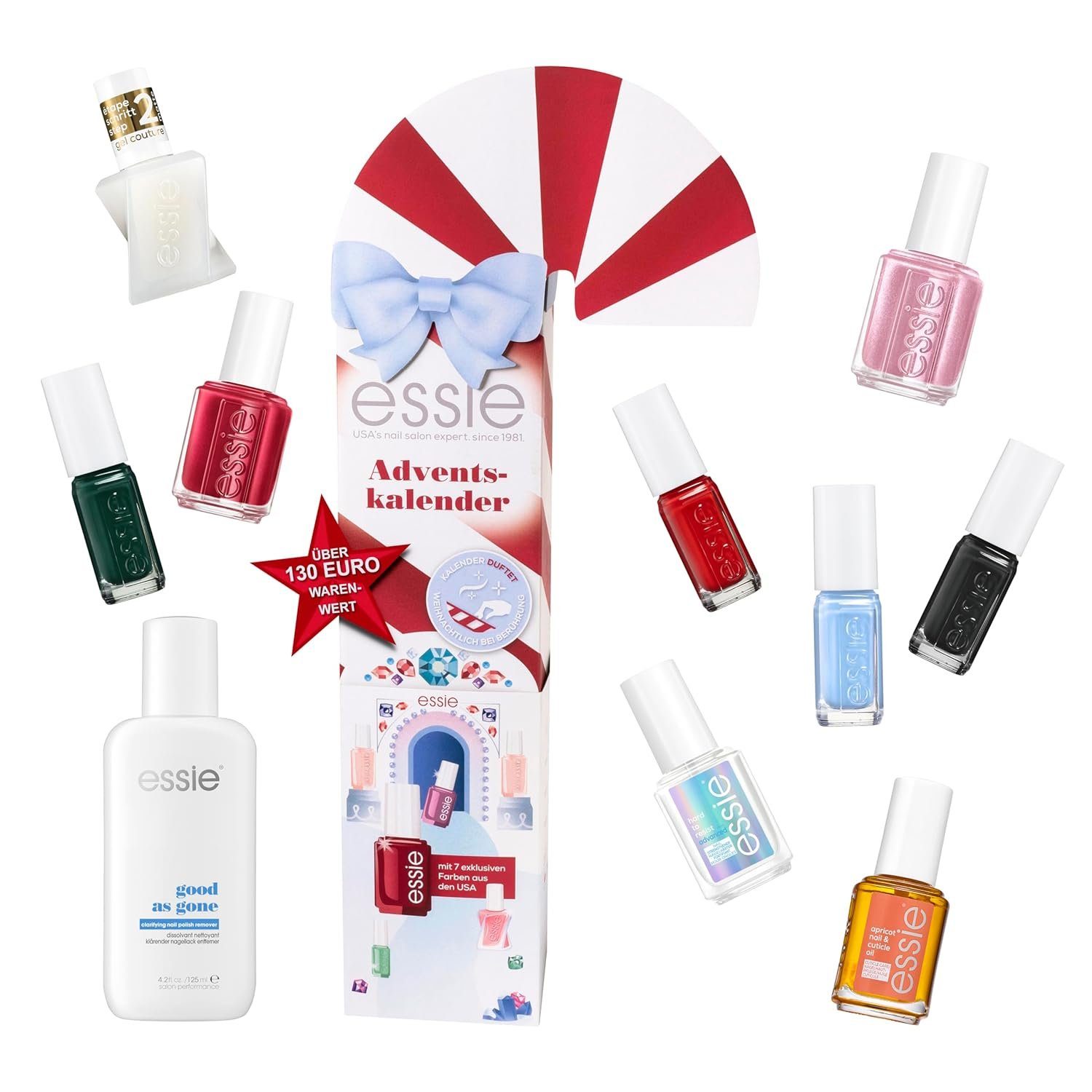 essie Adventskalender, 2023 couture gel (24-teilig) expressie mit Nagelpflege Nagellack und