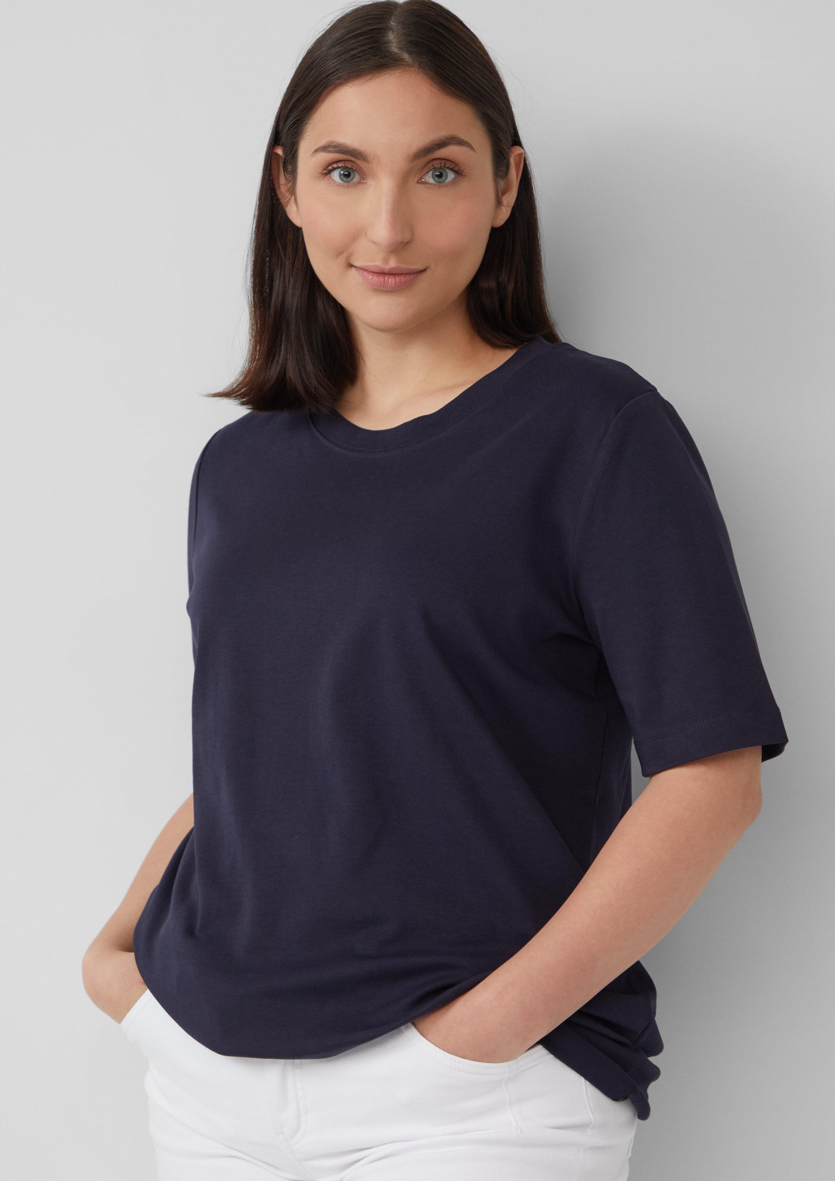 s.Oliver Kurzarmshirt Verkürztes T-Shirt aus Interlockjersey günstig online kaufen