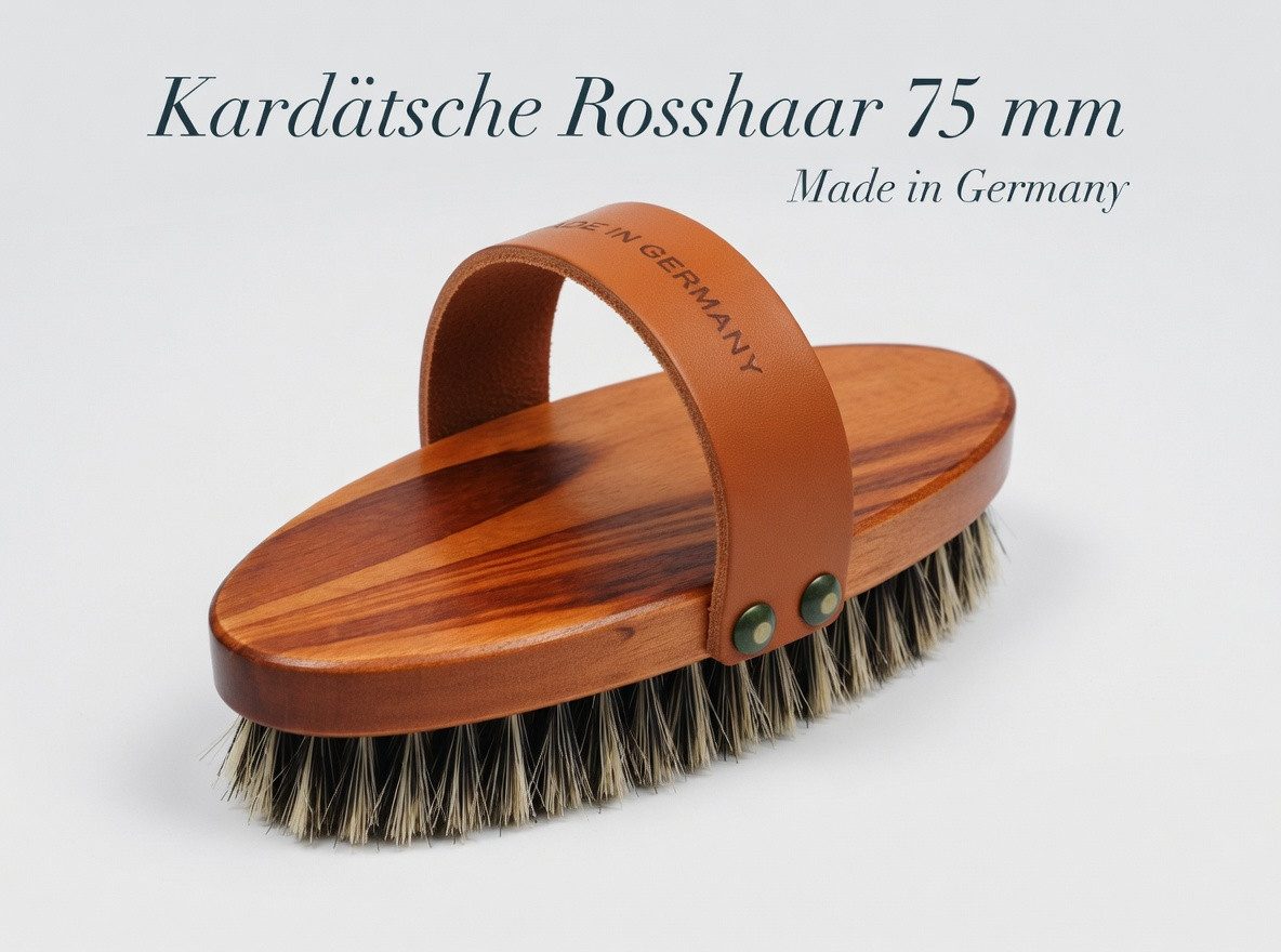 BÜMAG Kardätsche, Holzkörper mahagoni lackiert, Rosshaar 75 mm breit,1 Stück