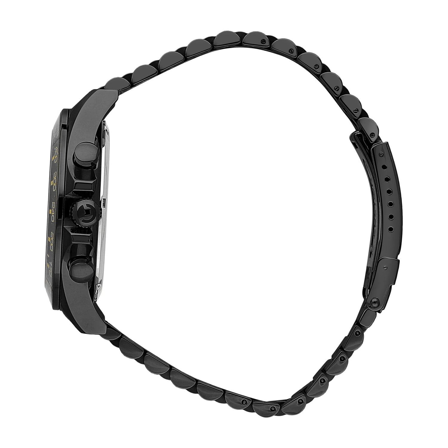 Sector Quarzuhr Sector Herren Armbanduhr Chrono, (Chronograph), Herren Armbanduhr rund, groß (43mm) Edelstahlarmband schwarz, Fashion
