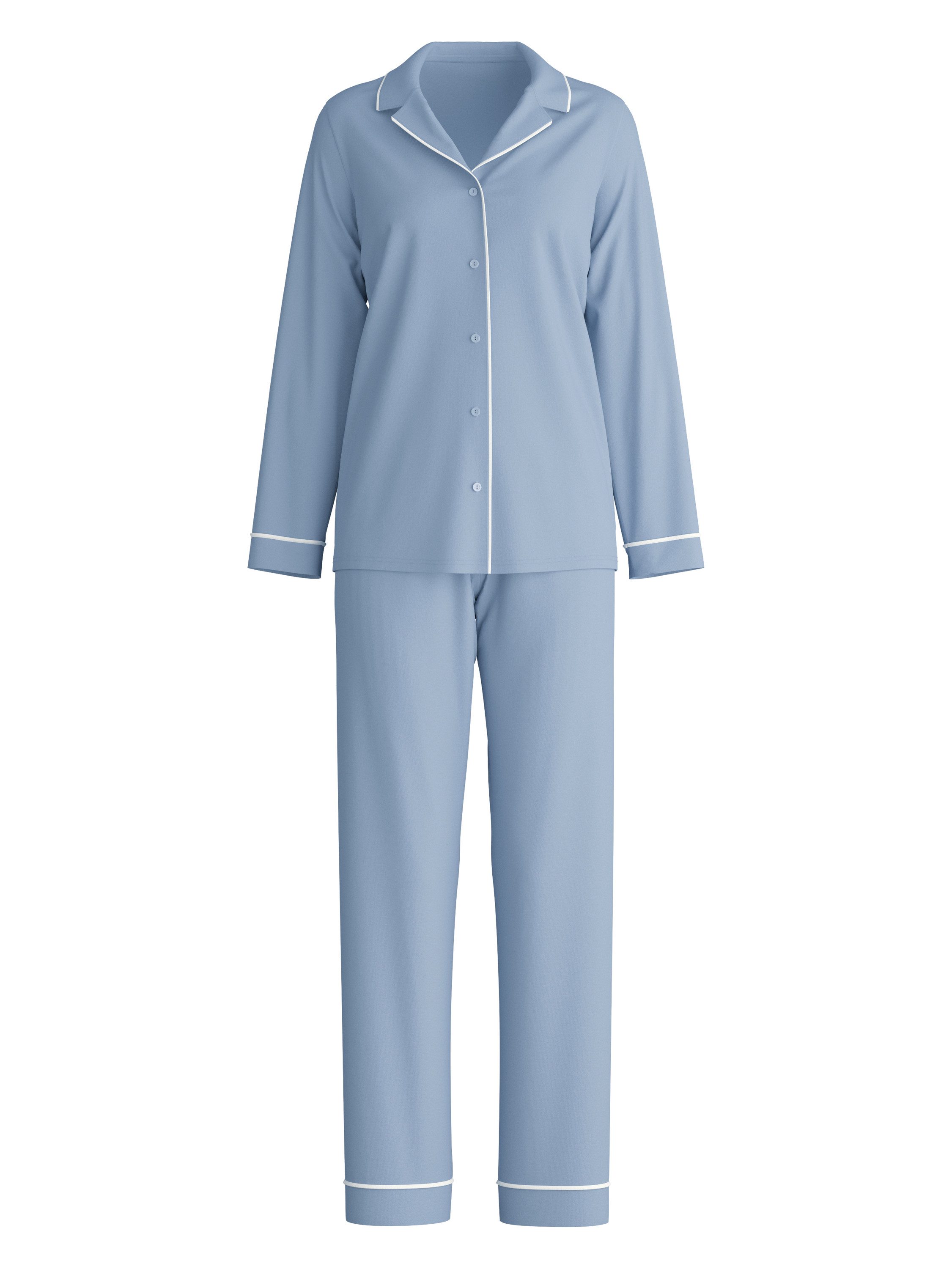 CALIDA Pyjama Night Lovers Damen (2 tlg) aus 100% Supima-Baumwolle, mit sto günstig online kaufen