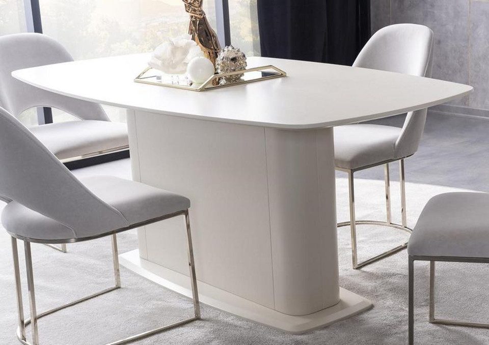 JVmoebel Esstisch Weißer Esstisch mit Säulenfuß – Modernes Design für Ihr Zuhause (1-St., Esstisch), Made in Europa