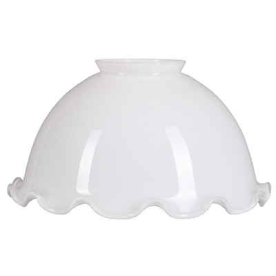 Home4Living Lampenschirm Lampenglas Ersatzglas mit Rüsche Opalglas Weiß Ø 165mm, Mit Rüsche