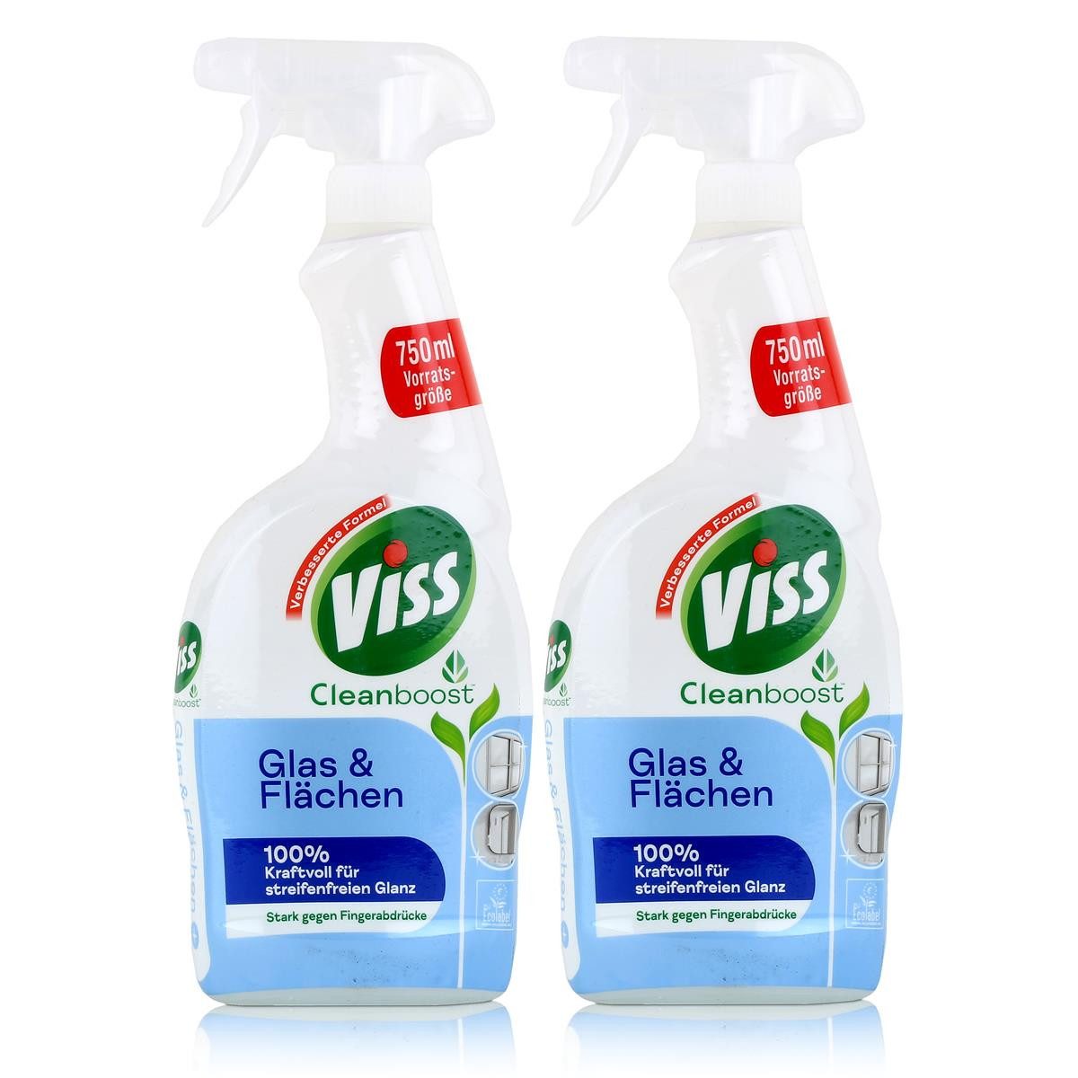 Viss Viss Cleanboost Glas & Flächen Reiniger 750ml - Streifenfreier Glanz (Glasreiniger