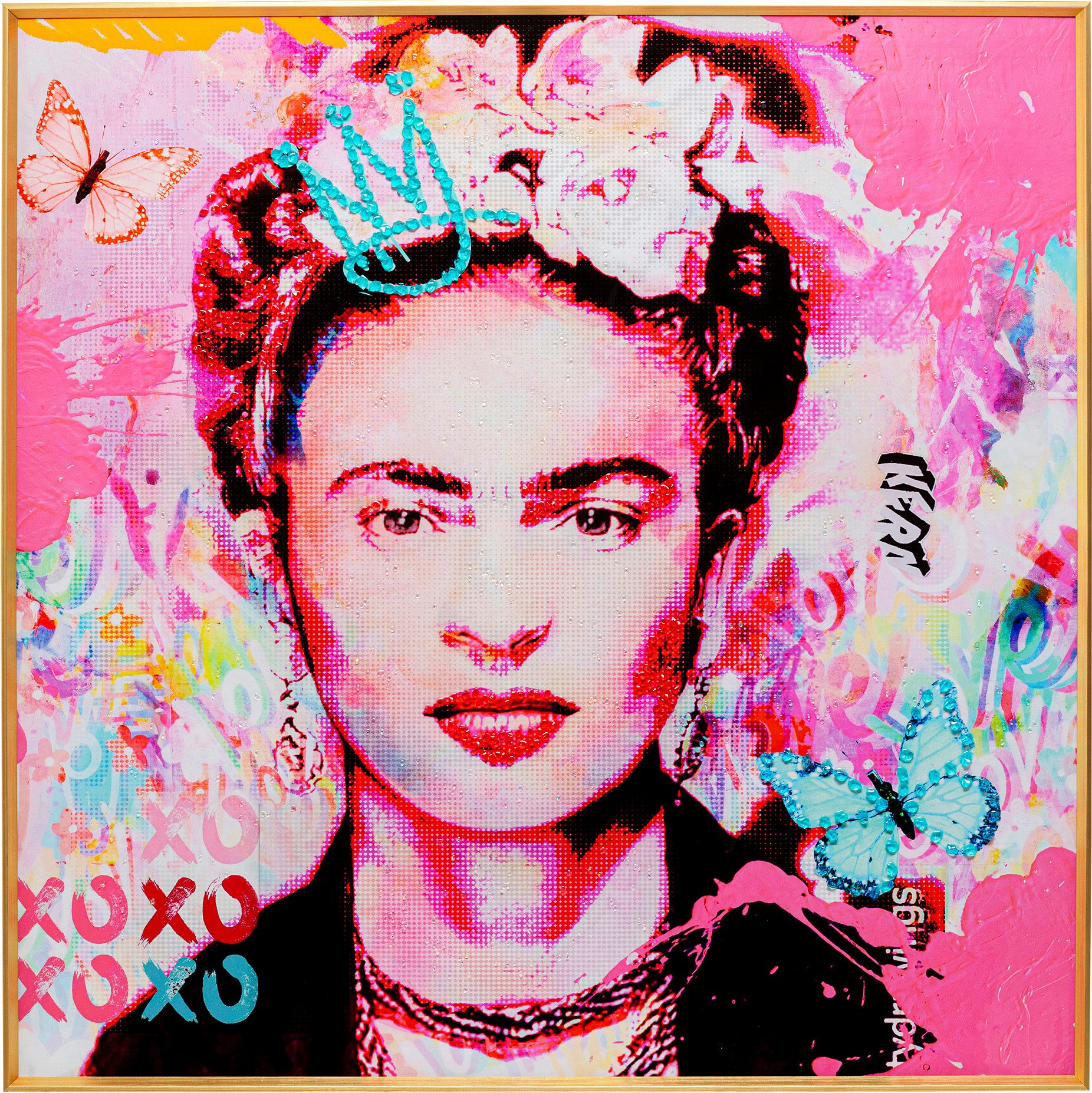 Kare Design Bild mit Rahmen Gerahmtes Bild La Viva 100x100cm, verschiedene Motive