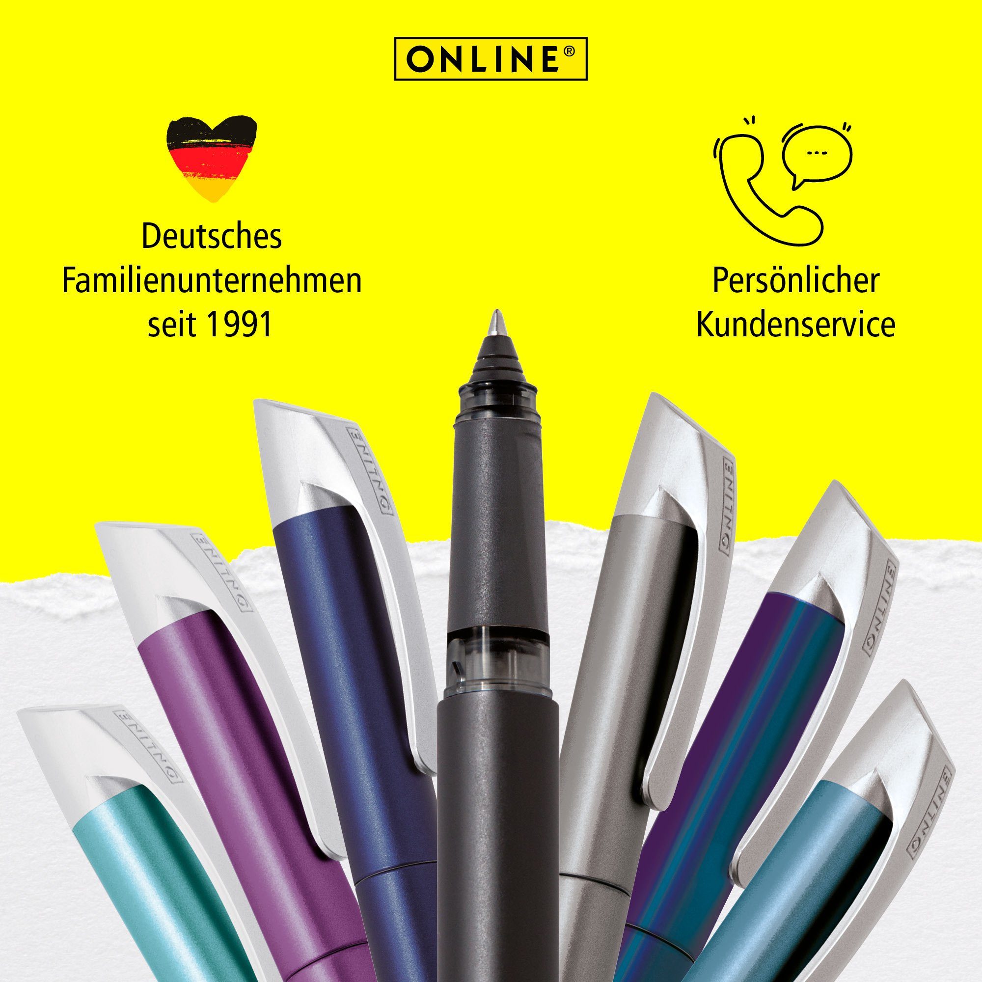 ergonomisch, in Deutschland Tintenroller für Campus ideal hergestellt die Rosegold Schule, Online Tintenpatronen-Rollerball, Pen