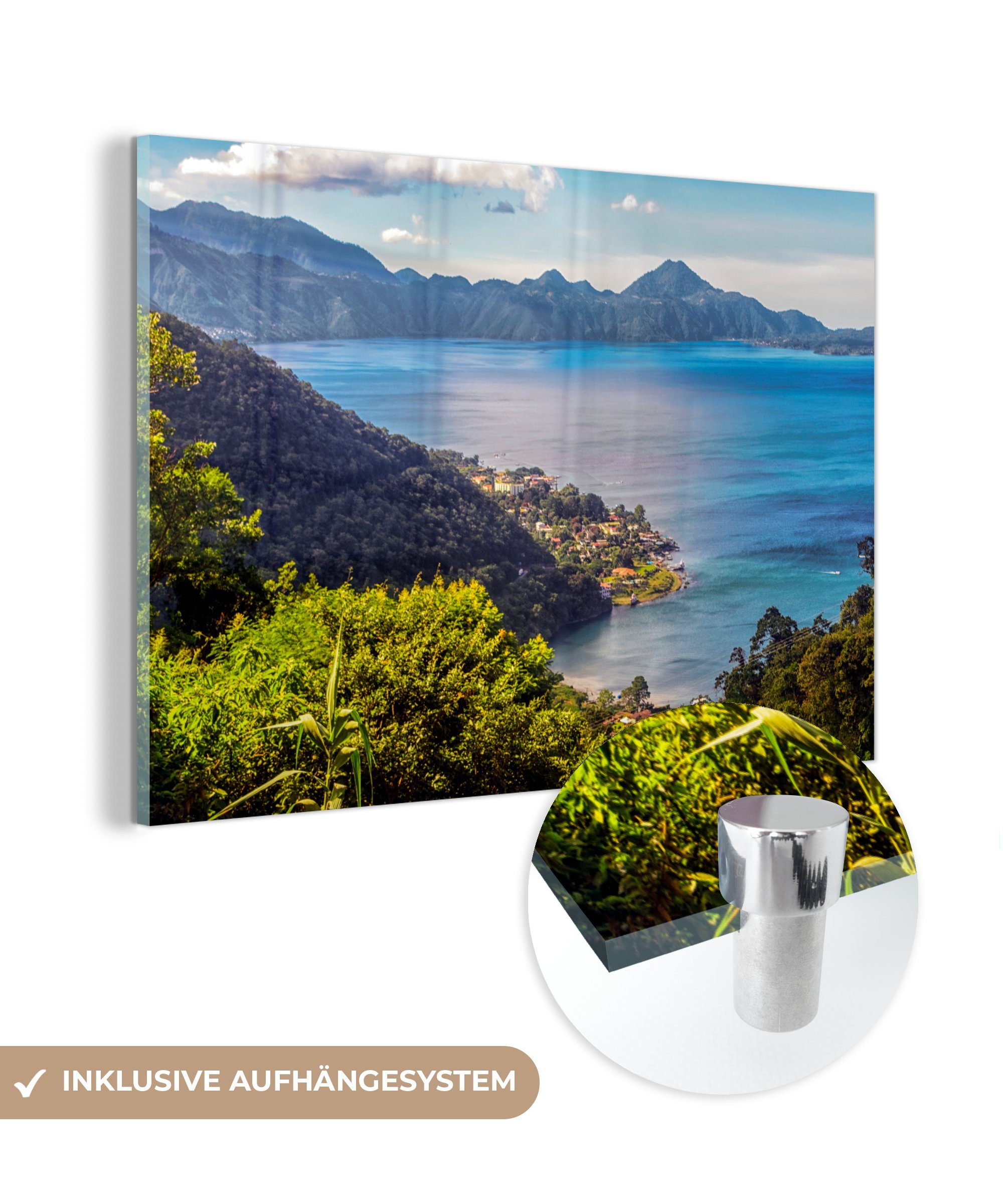 MuchoWow Acrylglasbild Atitlan-See, (1 St), Schlafzimmer Acrylglasbilder Wohnzimmer &