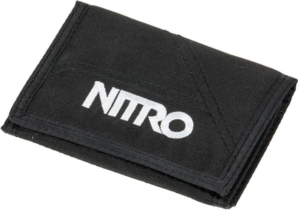 NITRO Geldbörse Wallet, Black, Mit 6 Kartenfächern und Fahrkartenfach