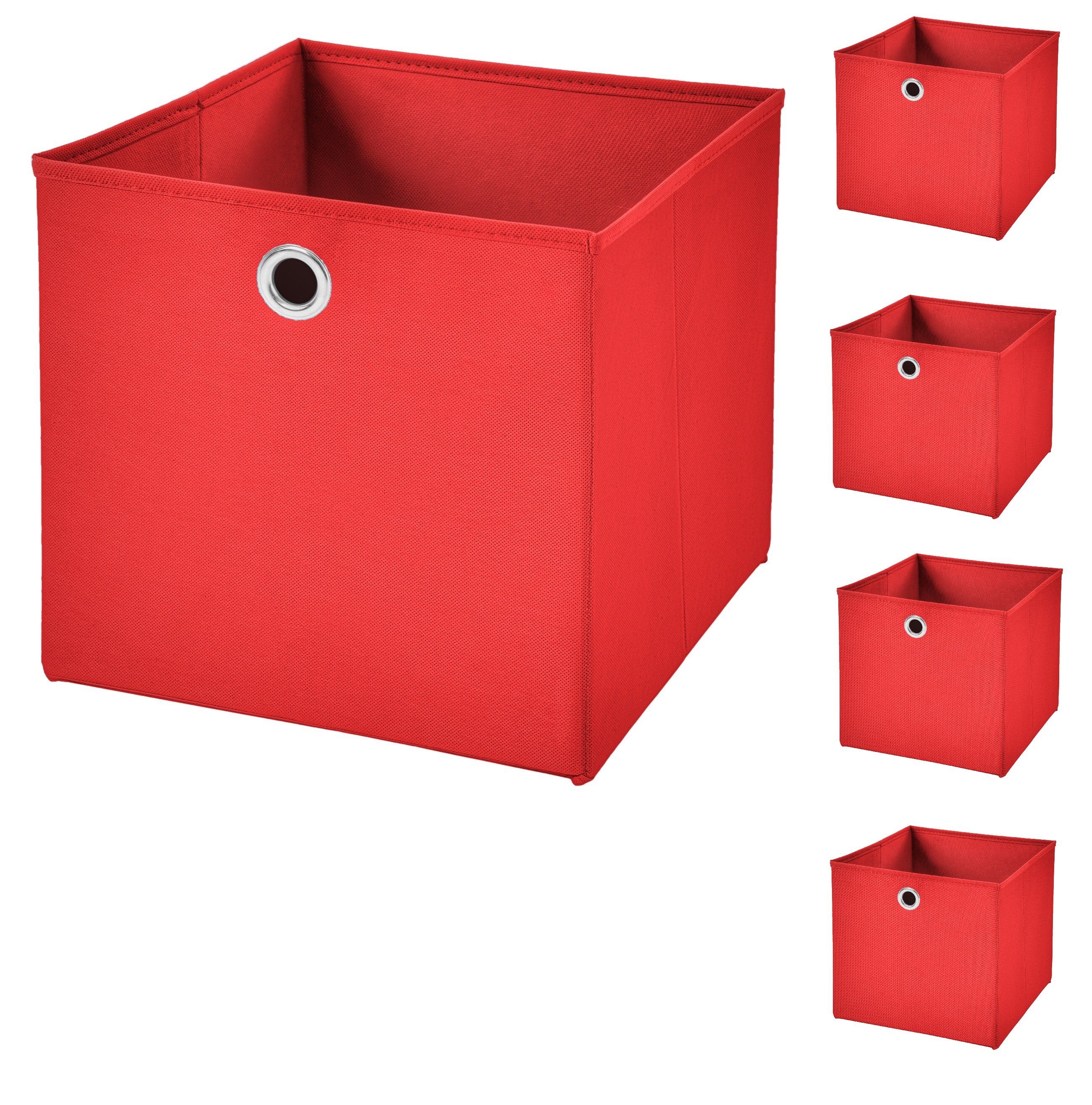 StickandShine Faltbox 5er SET 28 x 28 x 28 cm ohne Deckel – perfekt für KALLAX - 19 Farben