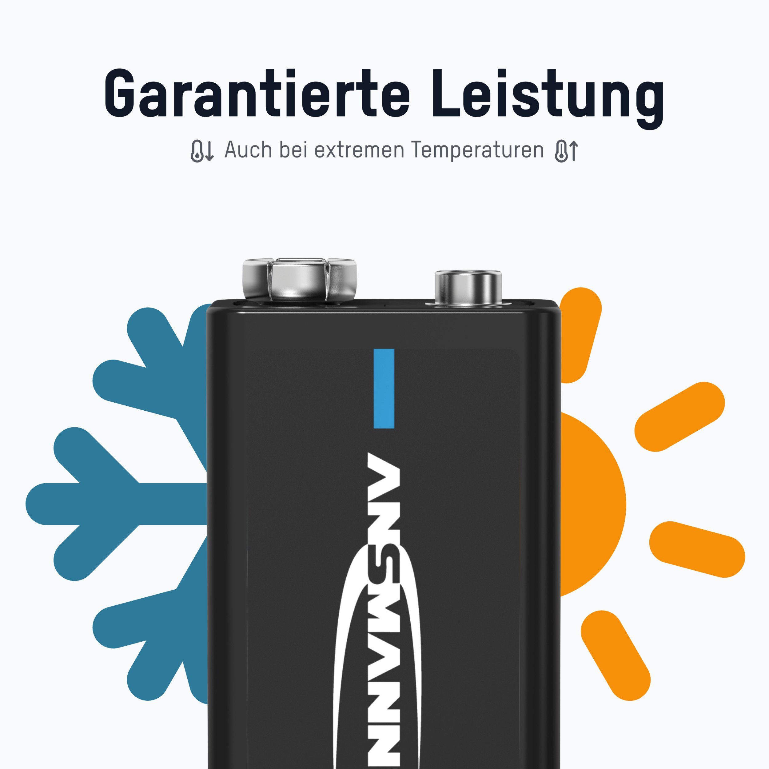 280mAh Stück) V) - Akku Typ NiMH mAh (8.4 E-Block ANSMANN® 9V Akku (2 280