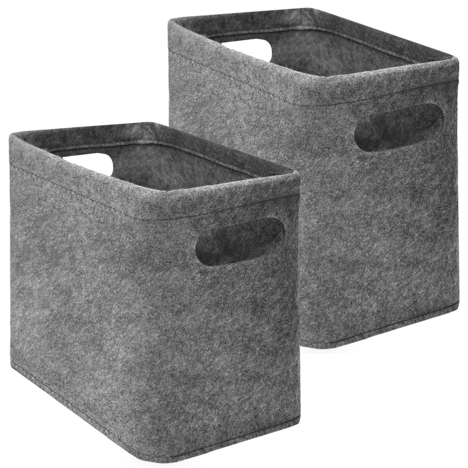 DuneDesign Aufbewahrungskorb 2x FILZ Toilettenpapier WC 8 Rollen Box Aufbewahrung Set, Box Bad für