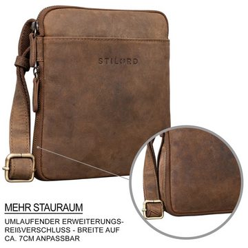 STILORD Schultertasche "Carson" Kleine Herren Leder Tasche