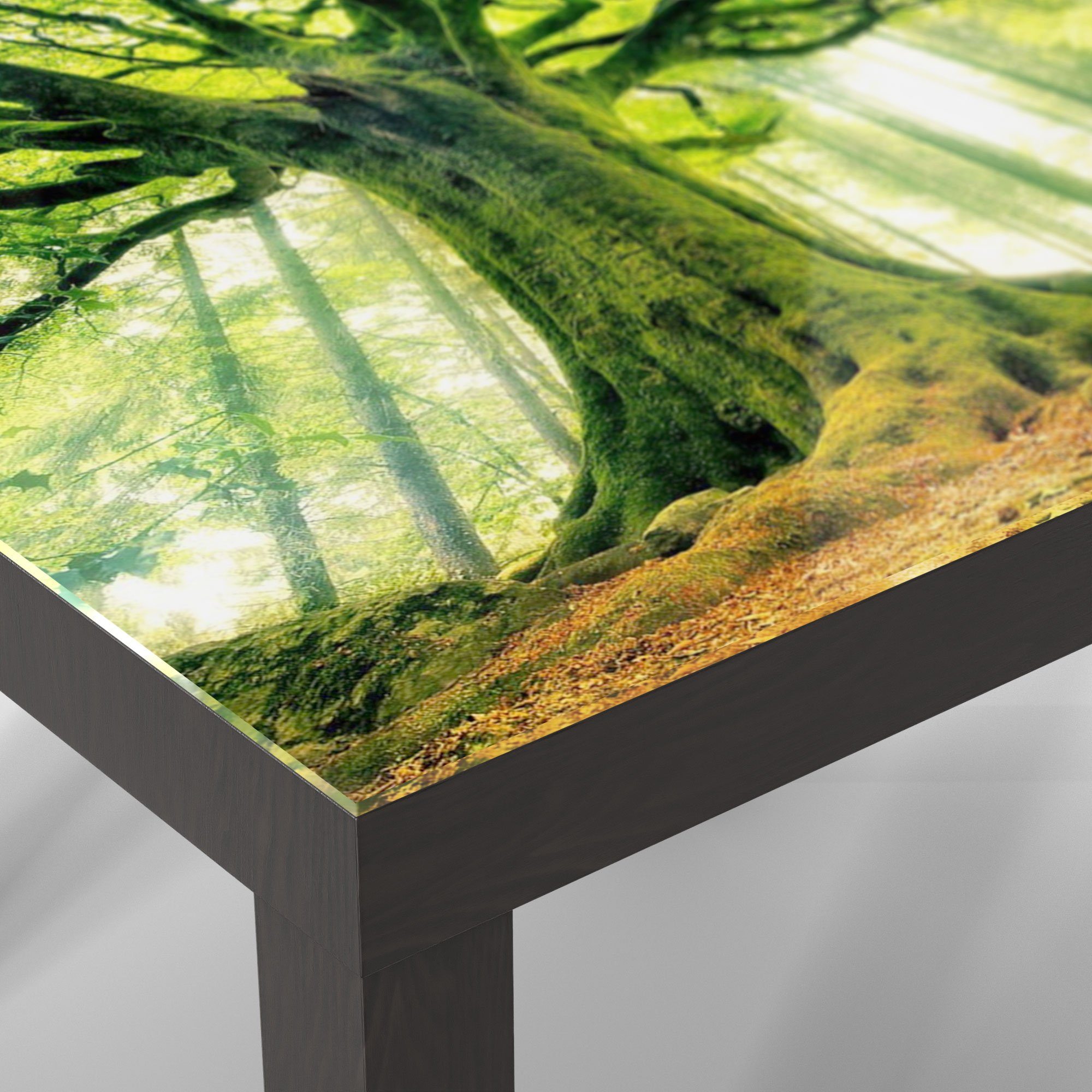 DEQORI Couchtisch 'Eindrucksvoller Beistelltisch Glastisch Glas modern Schwarz Baum'