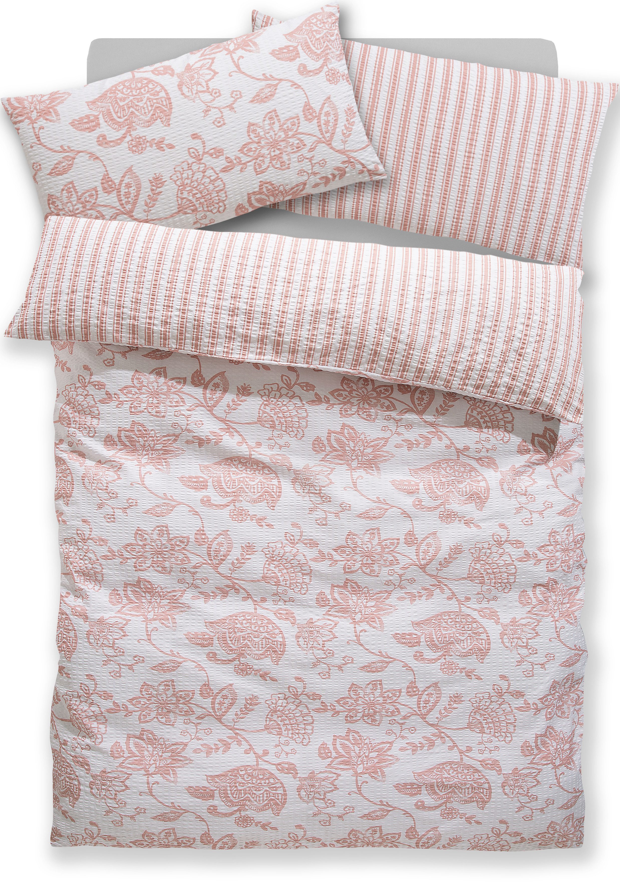 OTTO home Bettwäsche Nordby, Seersucker, 2 teilig, Bettwäsche aus Baumwolle, skandinavisches Design, ab Größe 135x200 cm