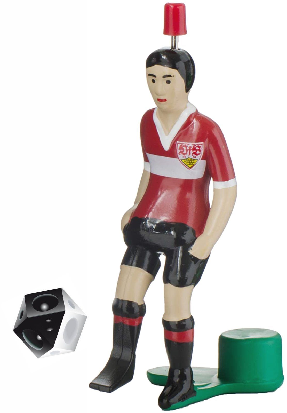 Tischfußballspiel Top Kicker VfB STUTTGART Figur Spieler KLASSIK ROT mit Fußball