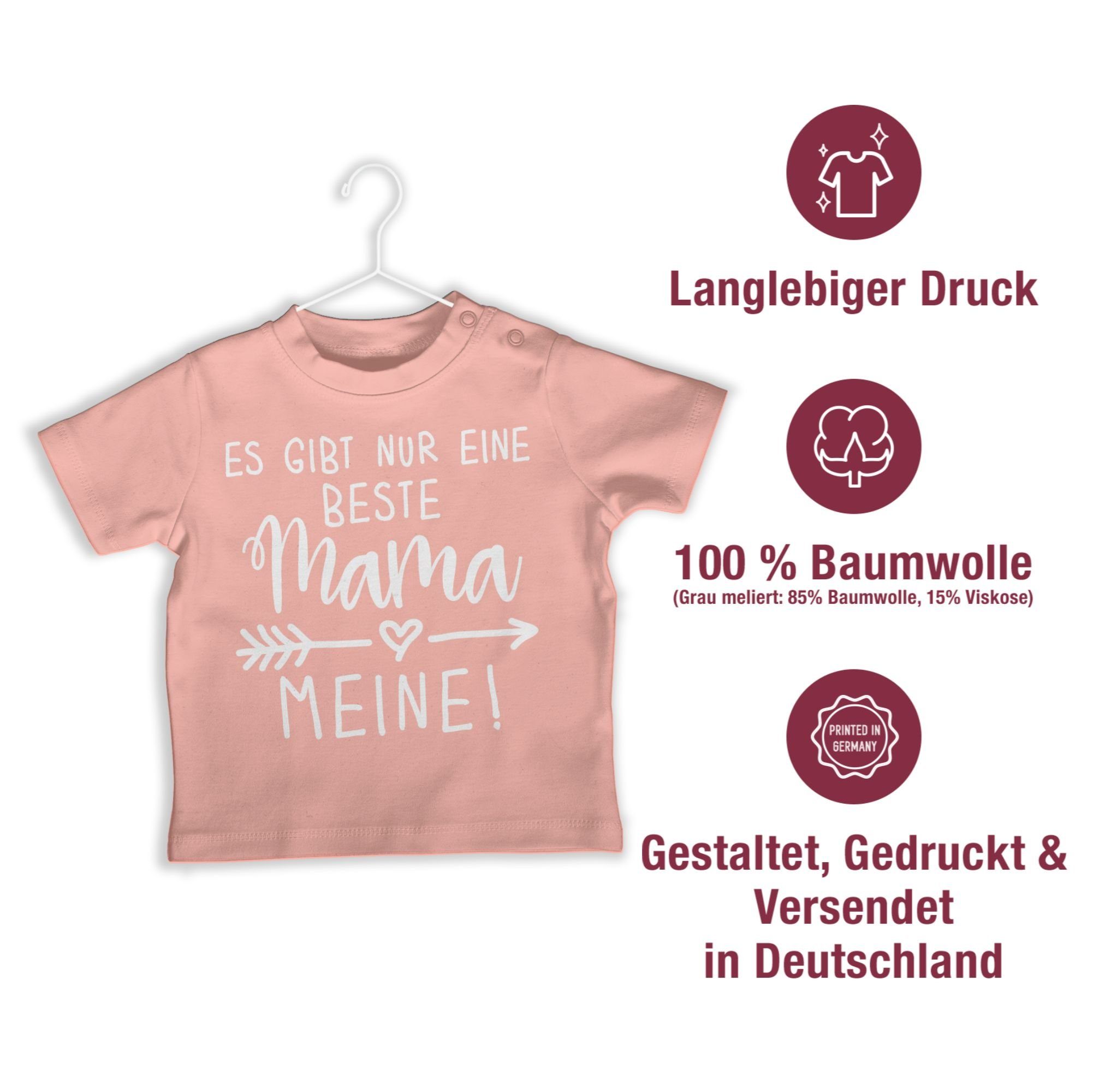 Mutti beste gibt Shirtracer Meine eine - T-Shirt Babyrosa nur Es 2 Mama Muttertagsgeschenk