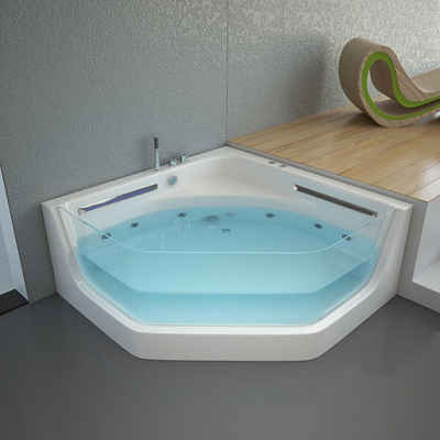 HOME DELUXE Whirlpool-Badewanne Whirlpool PACIFICO, Eckwanne, 2 Personen