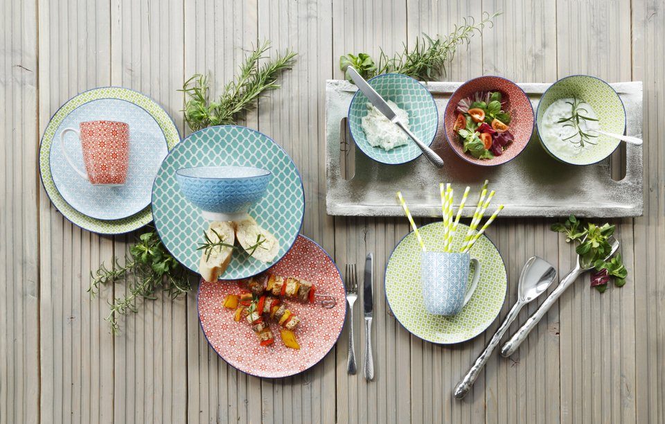 creaTable Kombiservice Geschirr-Set Mediterran (16-tlg), 4 Personen, Steinzeug, Service, 16 Teile, für 4 Personen – Bild 5 von 5