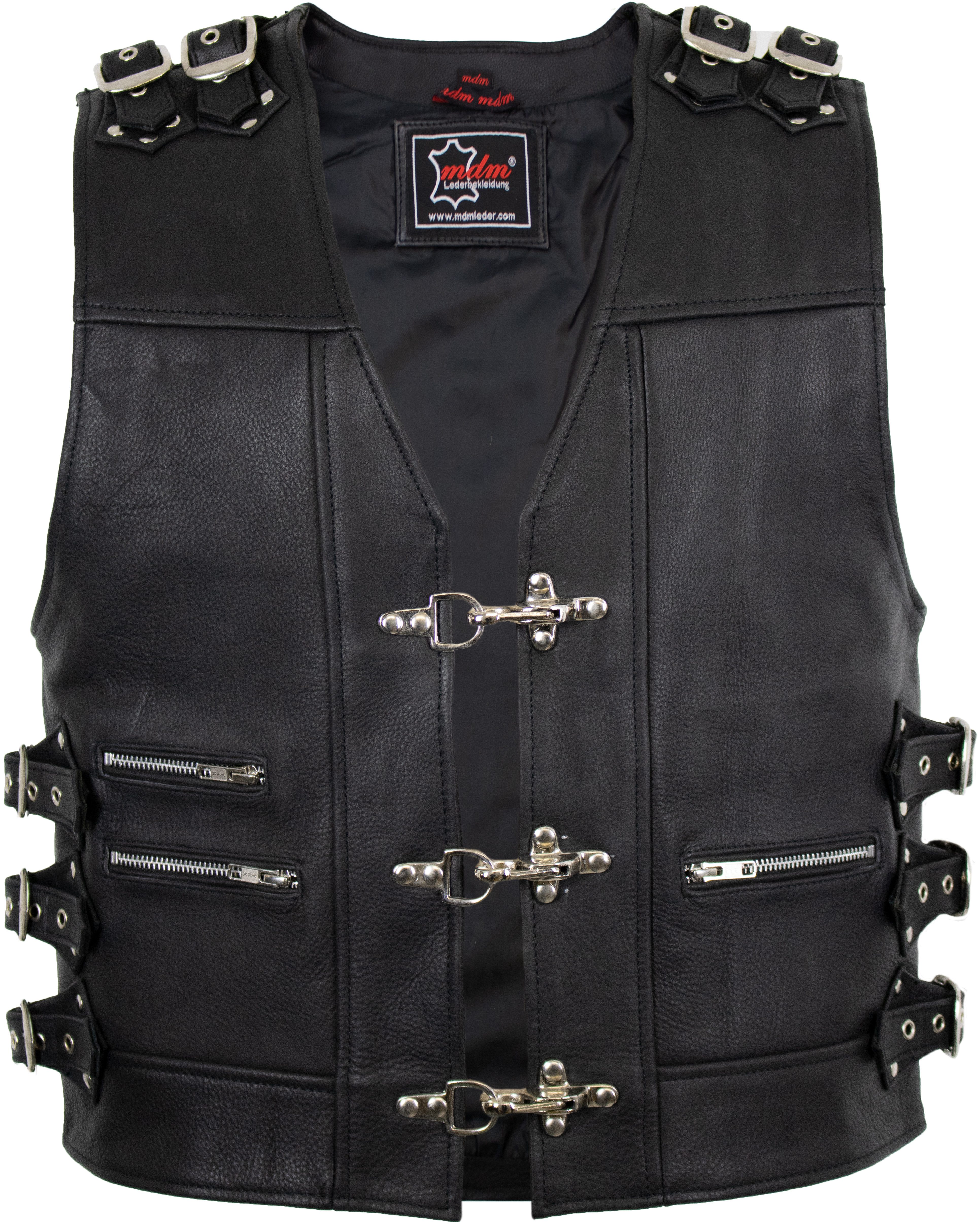 MDM Lederweste Herren Lederweste Biker Weste günstig online kaufen
