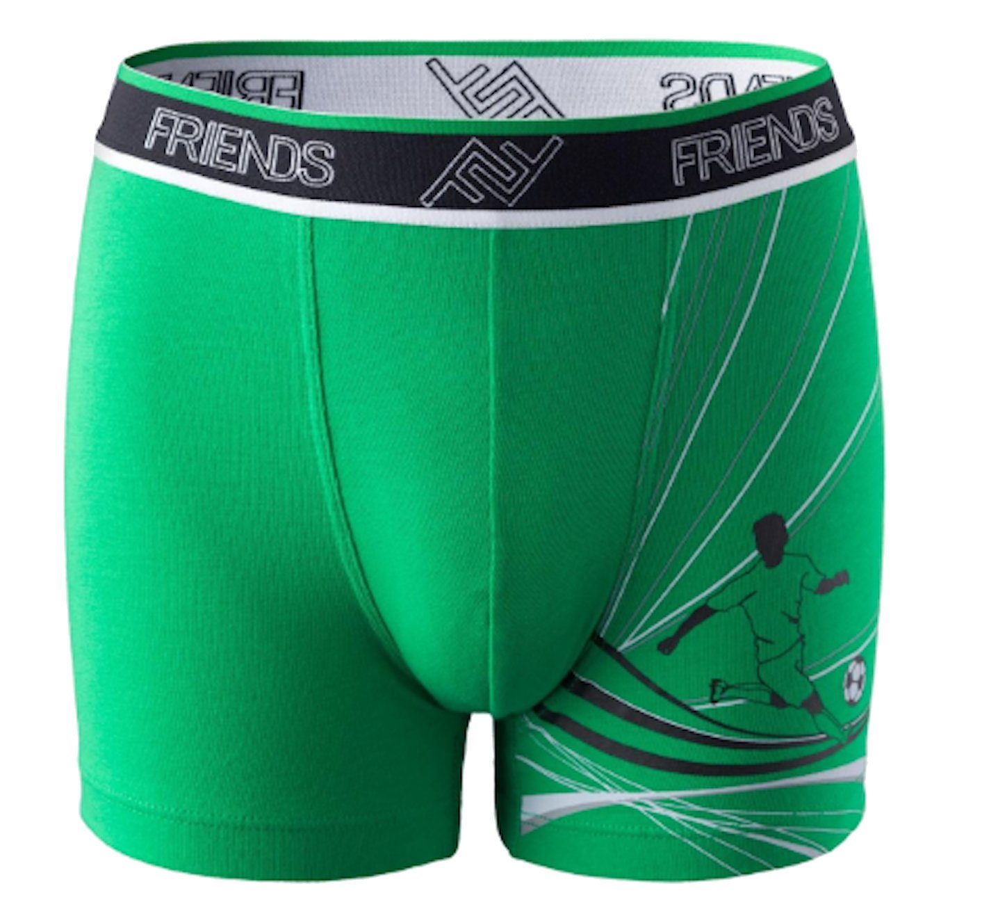 Slip FRIENDS Jungen Boxershorts Shorts Unterhose Fußball grün Baumwolljerse