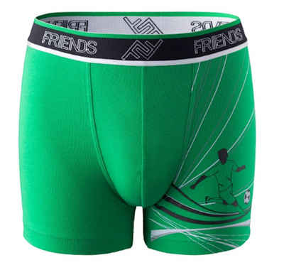 Friends Slip FRIENDS Jungen Boxershorts Shorts Unterhose Fußball grün Baumwolljerse