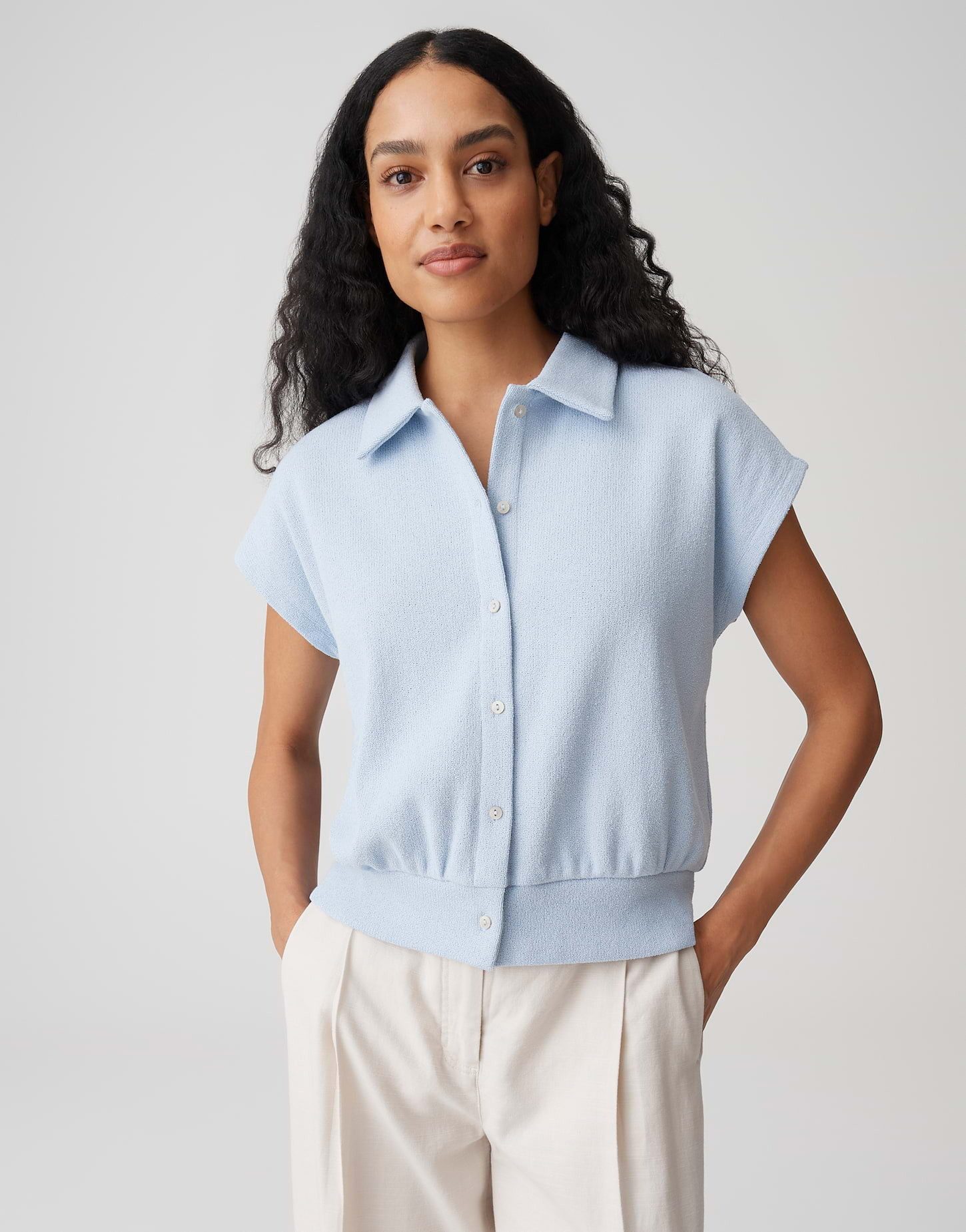 OPUS Sweatshirt Glaya aus Sweatware mit Strick Optik leicht elastischer Stoff, natürlicher Griff, Casual