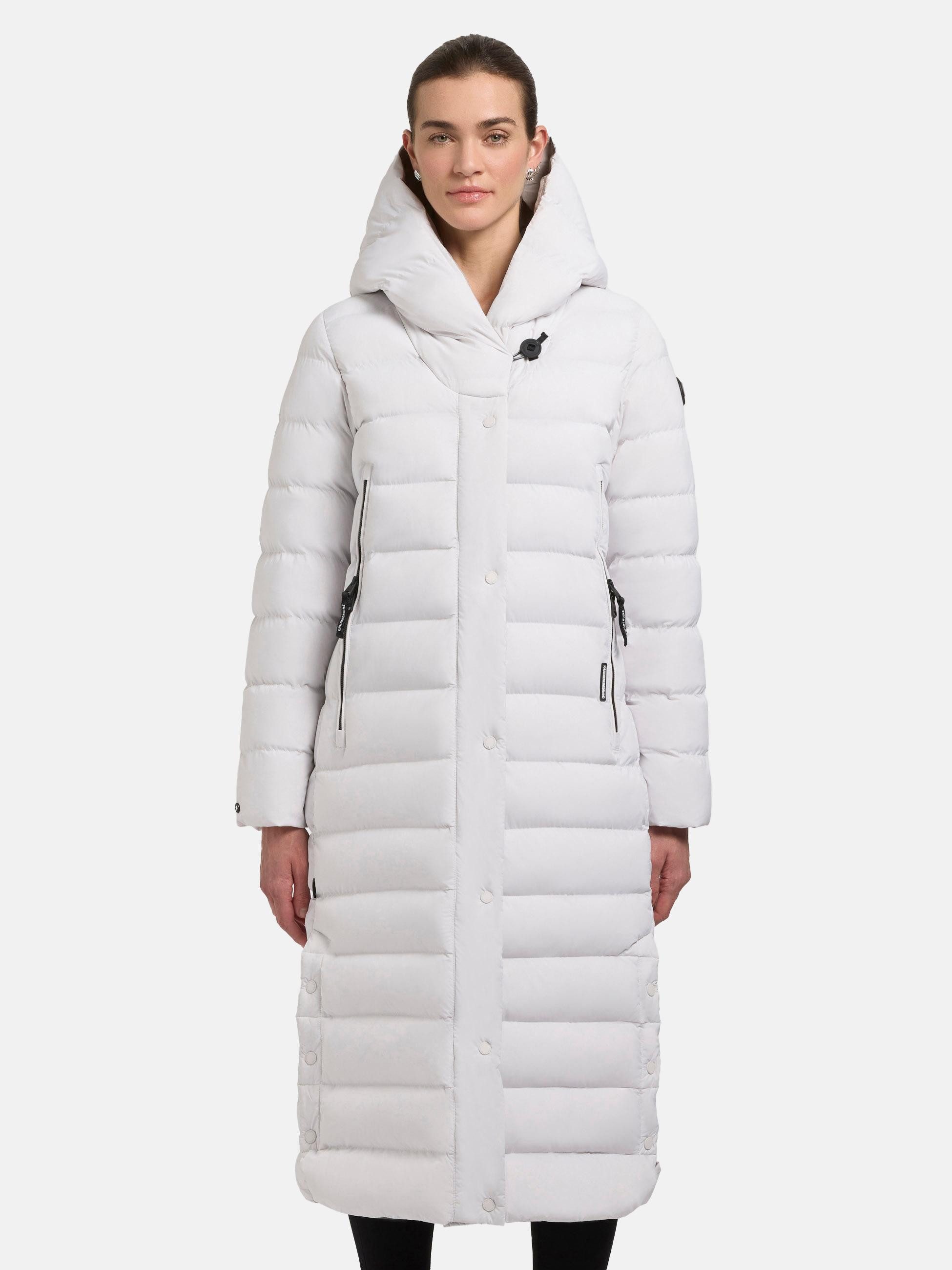 khujo Steppmantel Teiva2-YM extralanger Damen Wintermantel mit hohem Kragen