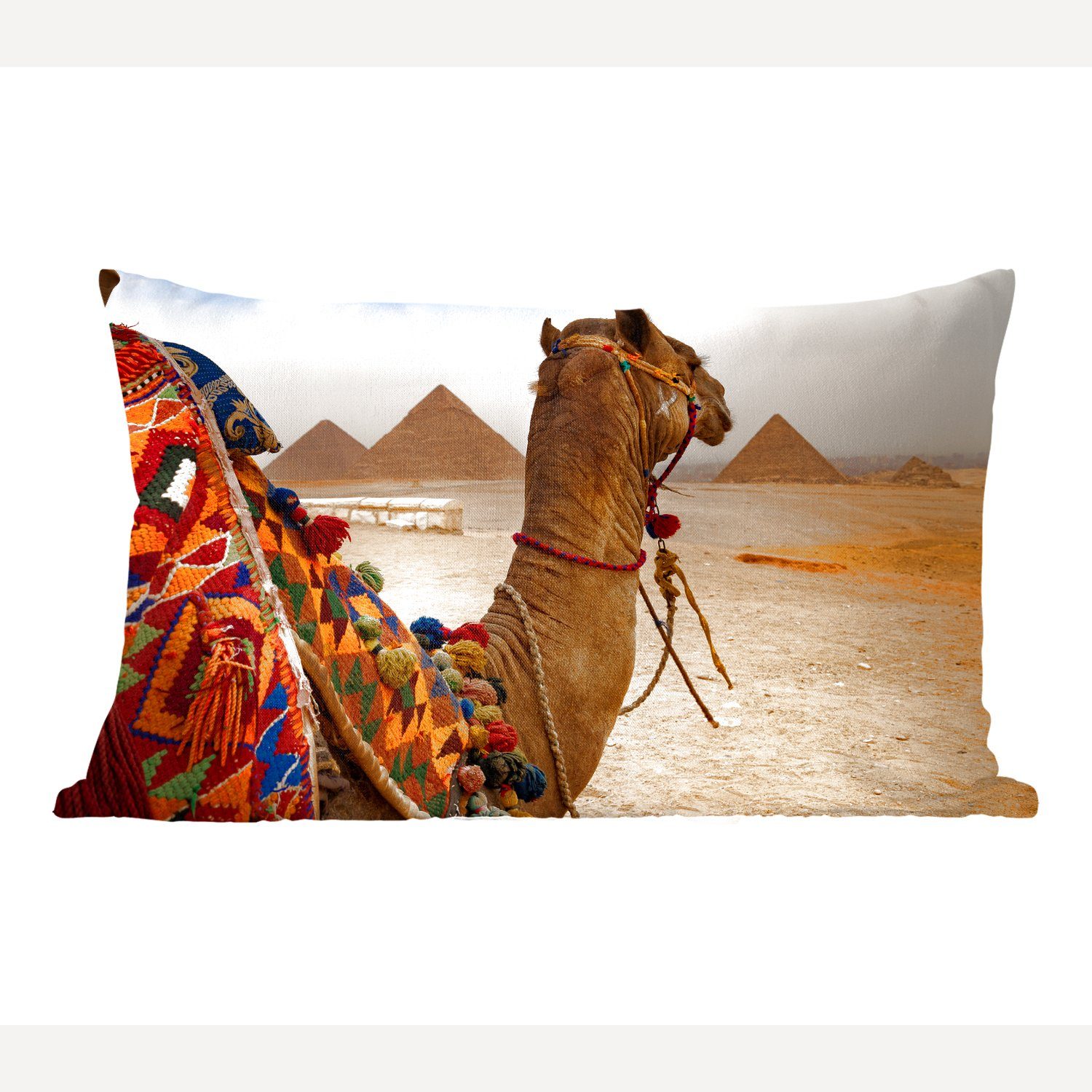 Kamel auf Schlafzimmer Dekoration, Hügel, mit Wohzimmer Zierkissen, Dekokissen Dekokissen Füllung, MuchoWow