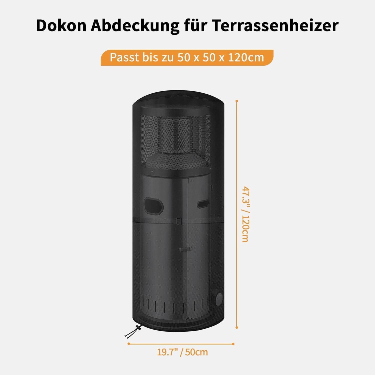 LuxusKollektion Heizstrahler-Schutzhülle Wetterschutzhülle für Terrassenheizer 600D Oxford-Gewebe Schwarz