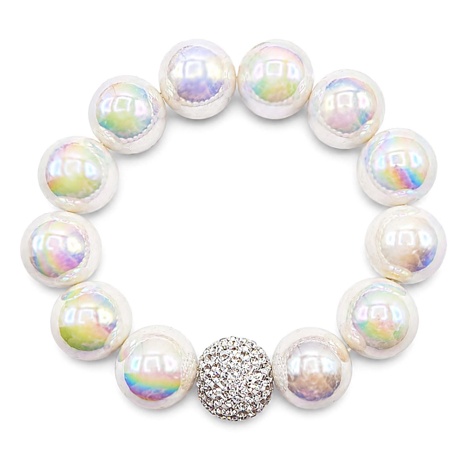 Impala Perlenarmband Armband Glam – 16 mm Perlen mit edlem Schimmer, Damenarmband mit glänzenden Perlen, made in Germany