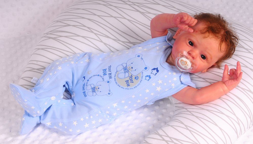 La Bortini Strampler, Jäckchen & Mütze Strampler Mütze und Hemdchen Set Baby Anzug 3tlg aus reiner Baumwolle, 44 50 56 62 68 74