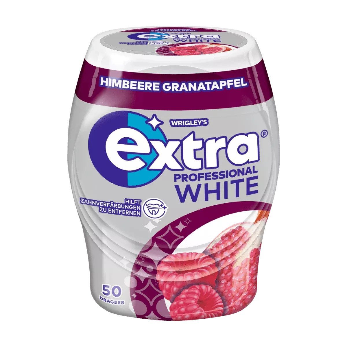 Wrigleys Extra Süßigkeit, Wrigleys Extra WHITE Himbeere Granatapfel Mix 50 Dragees 70g