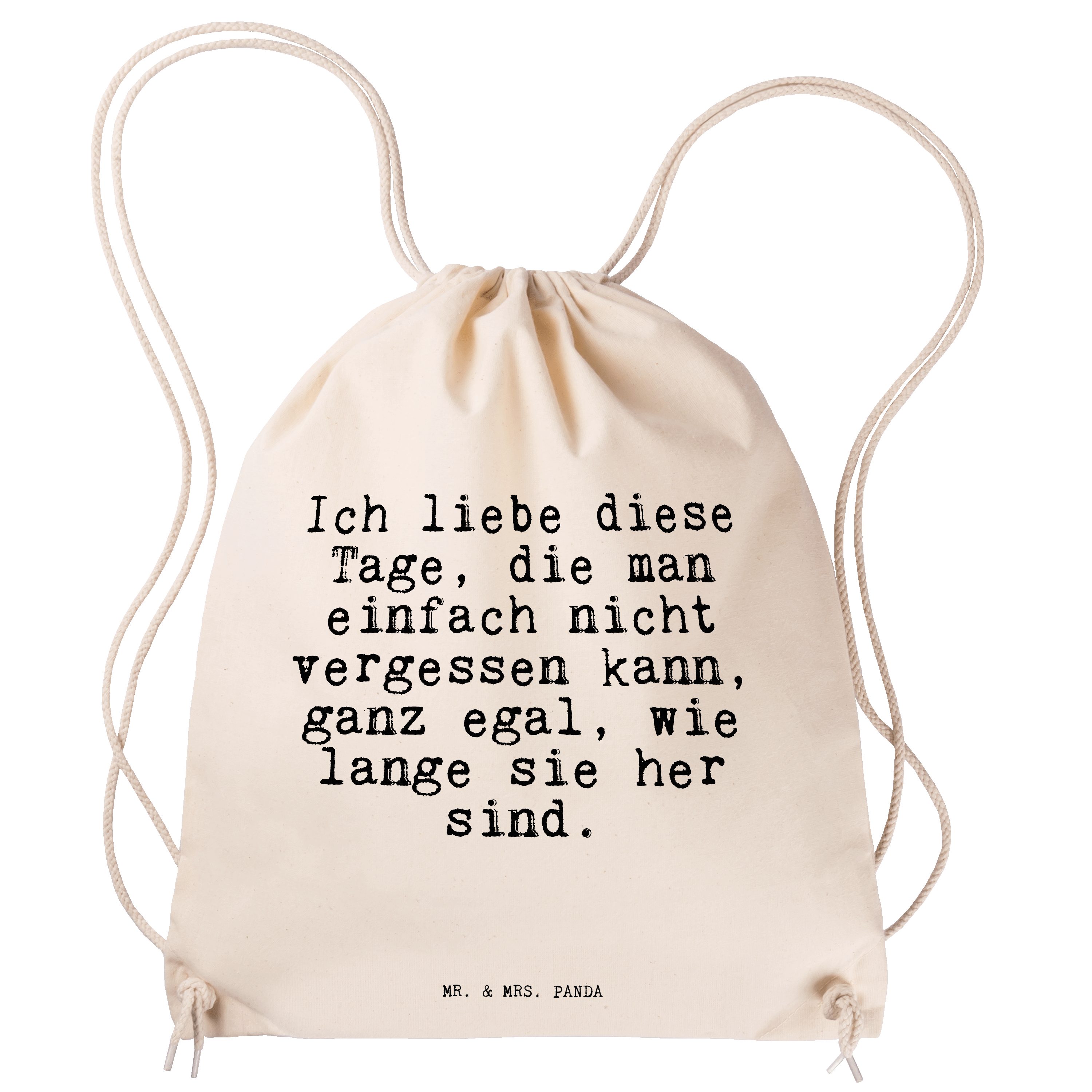 Mr. & Mrs. Panda Sporttasche »Ich liebe diese Tage,... Transparent