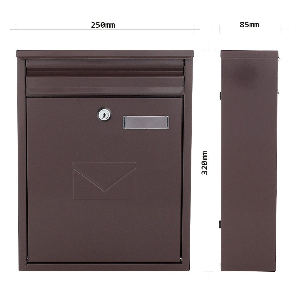 Profirst Wandbriefkasten Profirst Mail PM 250 Briefkasten (Braun)