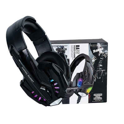 Diida Kabelgebundene Kopfhörer,Headset Kopfhörer,7.1 Toneffekte Gaming-Headset (LED-Farblichter, 40mm-Lautsprechereinheit, Stereo-Soundeffekte)