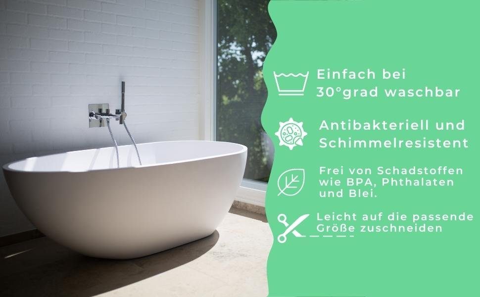 Grau Wanneneinlage riijk 40 B: 100 cm, hygienisch, cm, rutschhemmend, L: flexibel, antirutsch rutschfest, Badewannenmatte