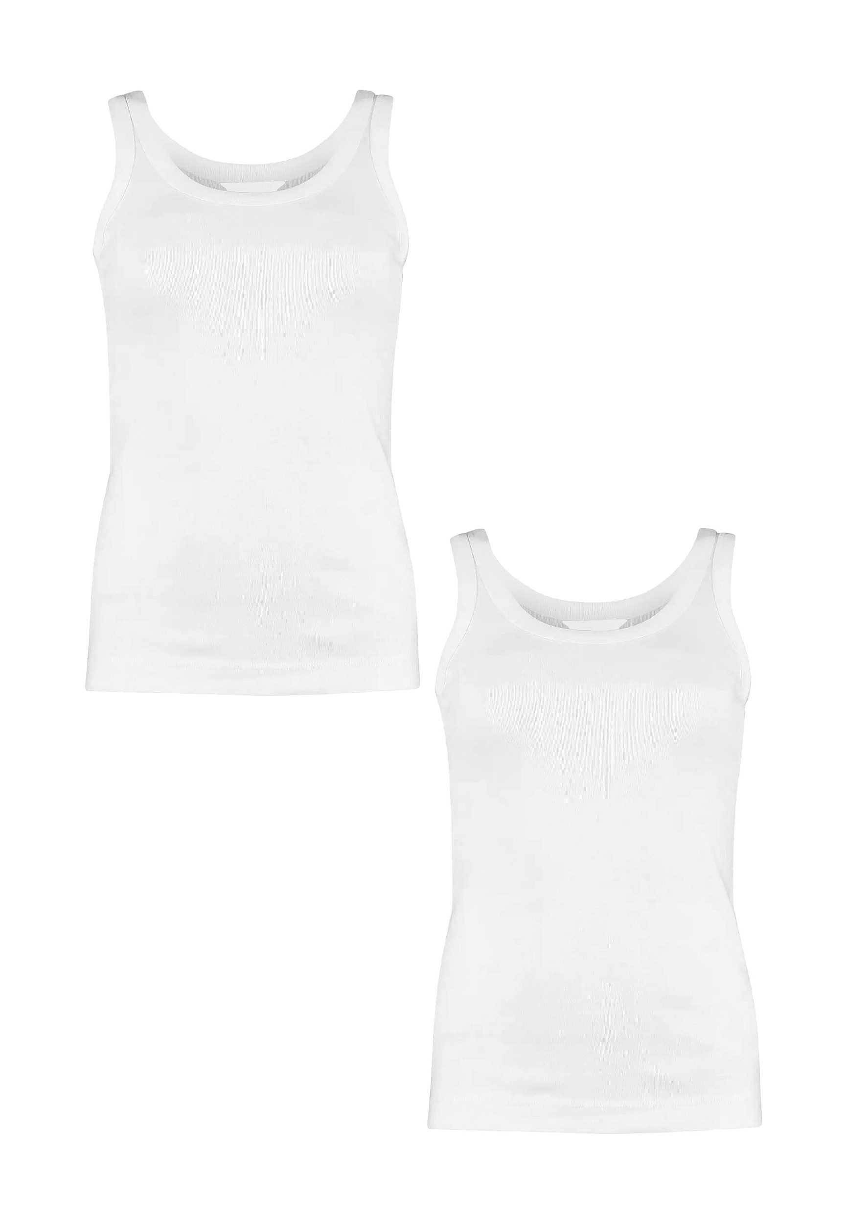 HaILY’S Shirttop 2er-Set Ärmellos Weich Rundhals Normale Passform (2-tlg) Top 'Suri' in Weiß