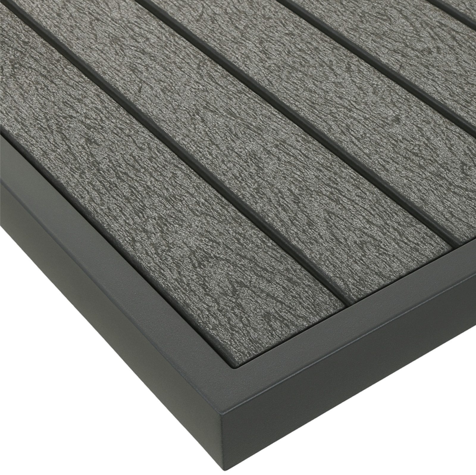 Koopman Gartentisch Metalltisch Balkontisch Holzoptik 70x70cm (Stück, 1-St., Packung), Anthrazit, Vierbeiner, Holz-Optik, Stabil, Robust