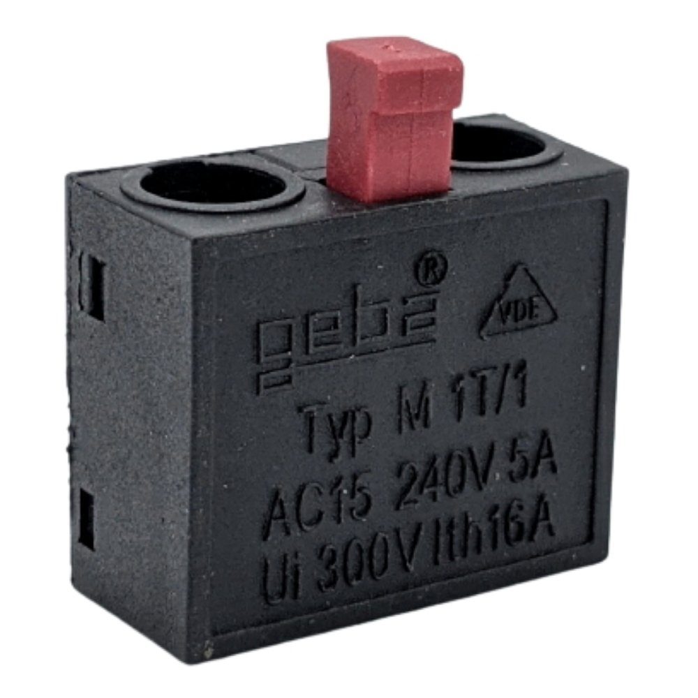 geba Schalter M-1T/1 Mikrotaster Schalteinsatz Schlüsselschalter Roter Stößel (1-St), Öffner