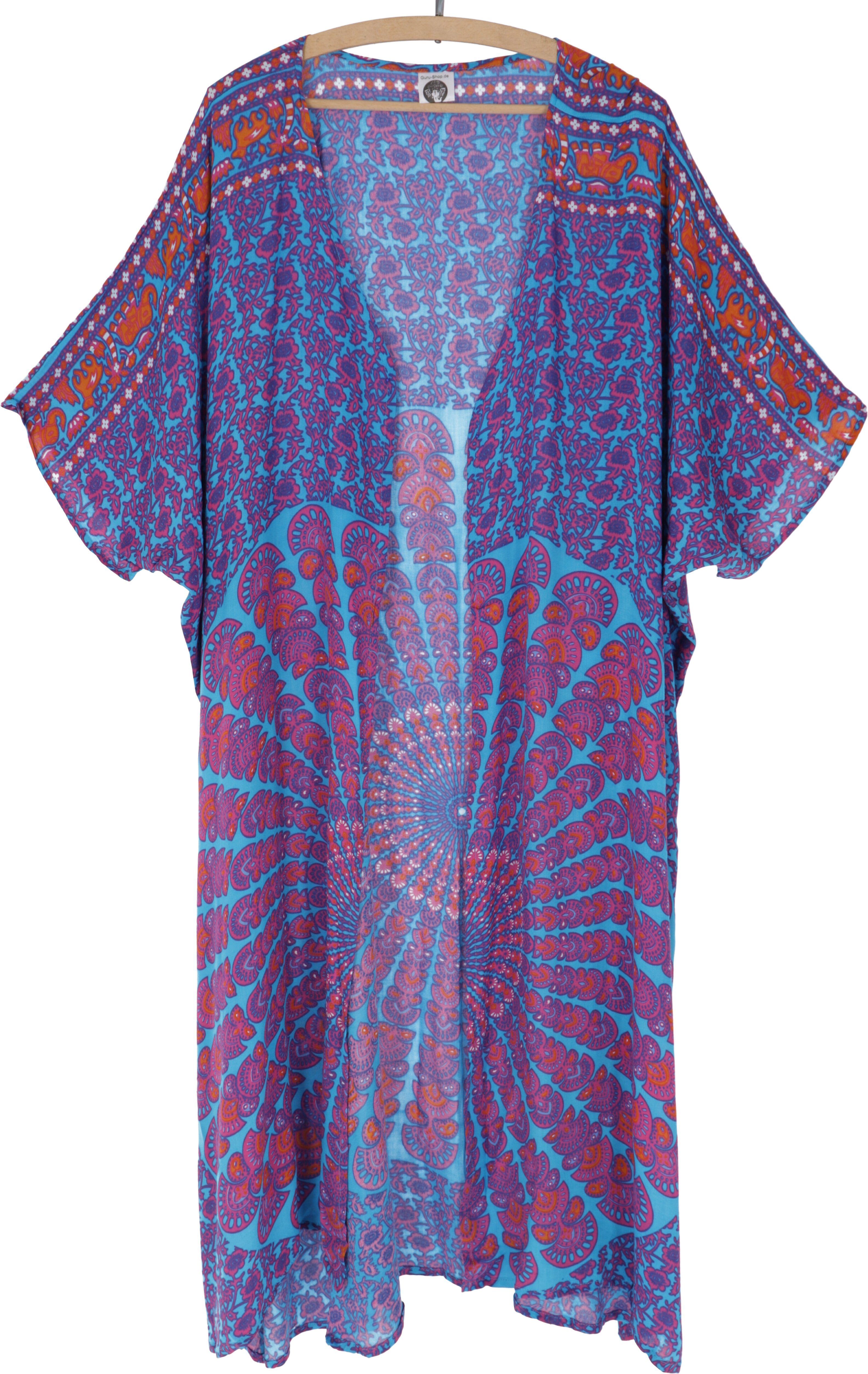 Guru-Shop Kimono Leichter Sommer Kimono, Umhang, Strandkleid mit.., alternative Bekleidung